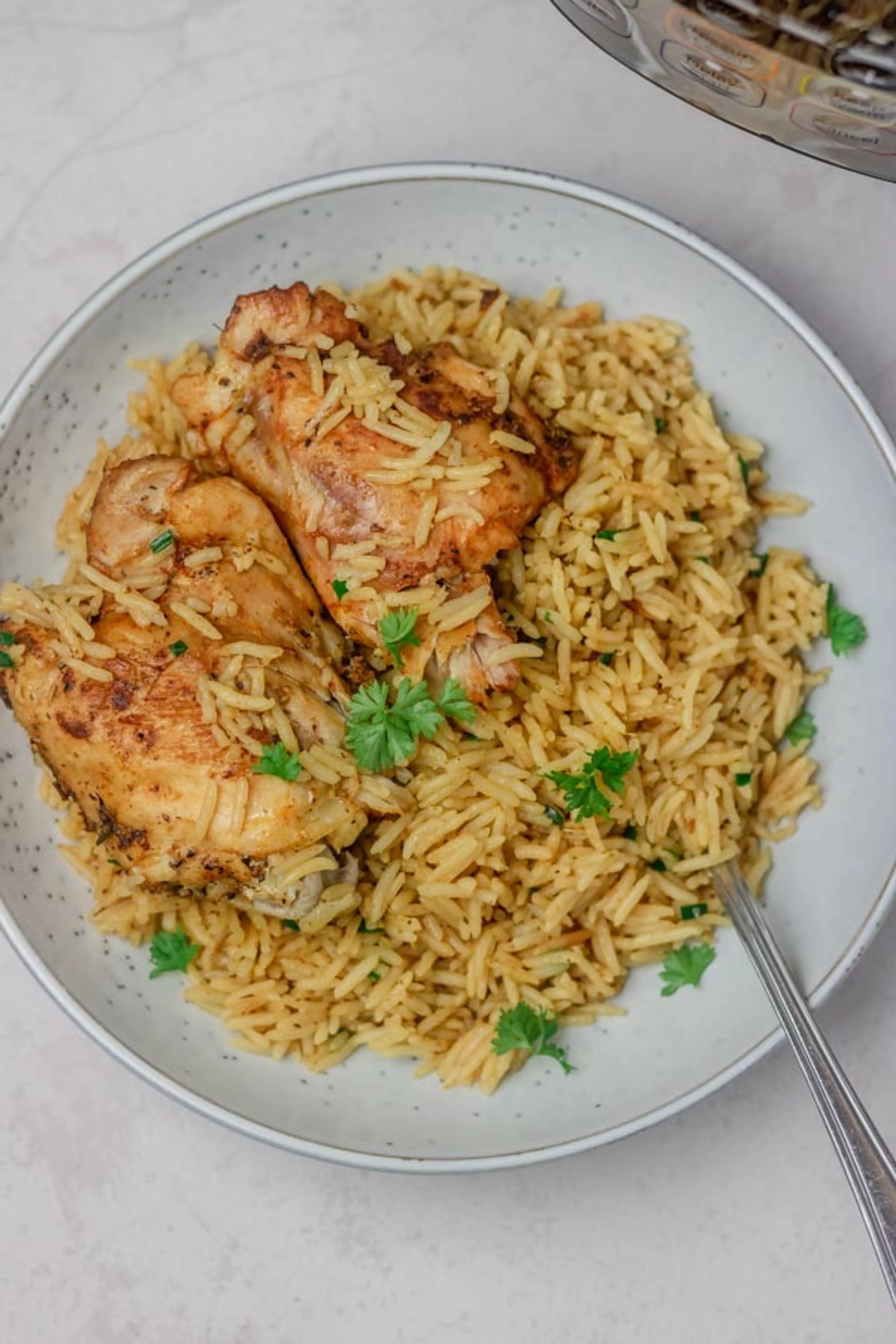 Instant Pot Chicken Thighs and Rice