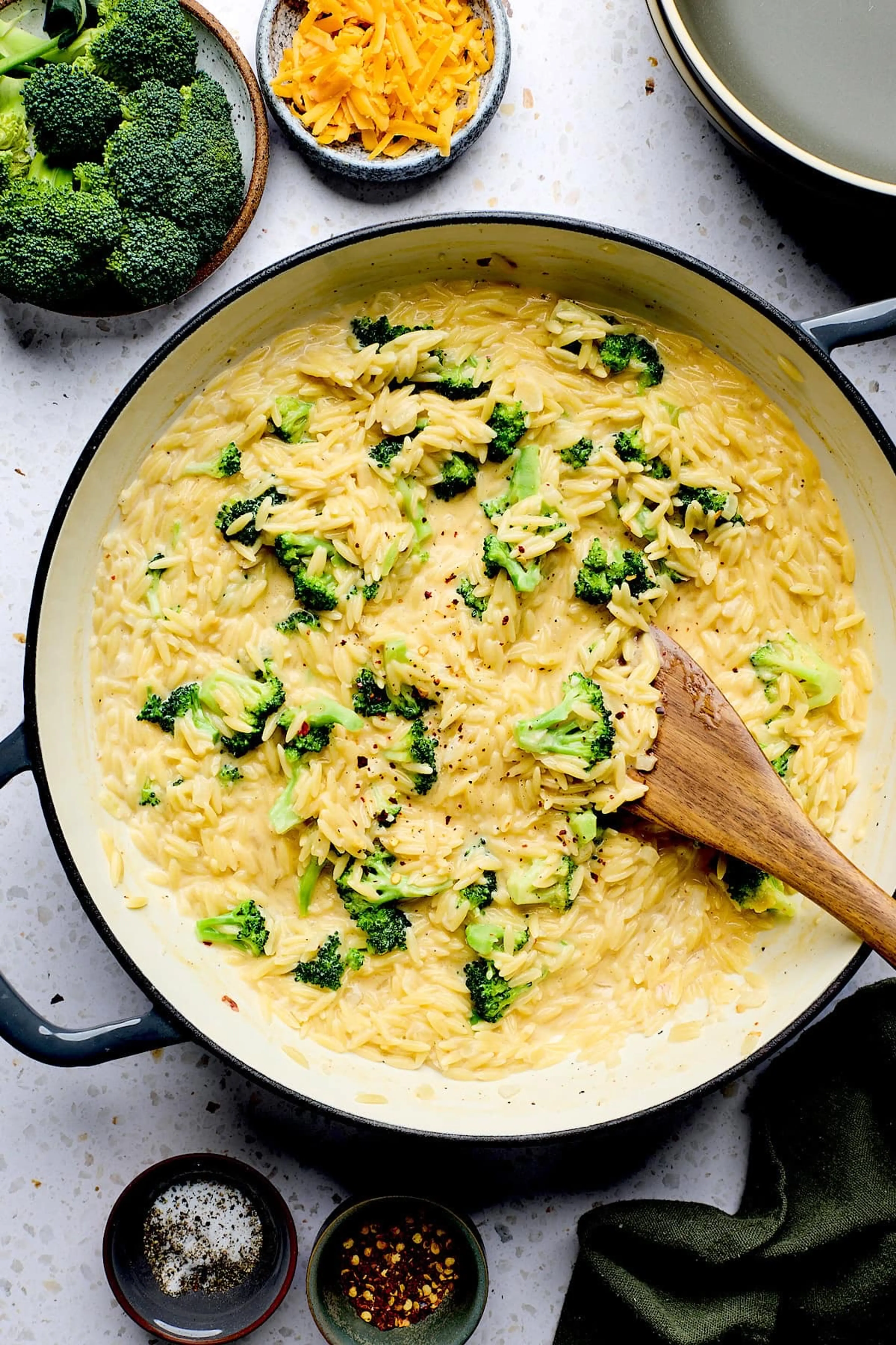 Broccoli Cheddar Orzo