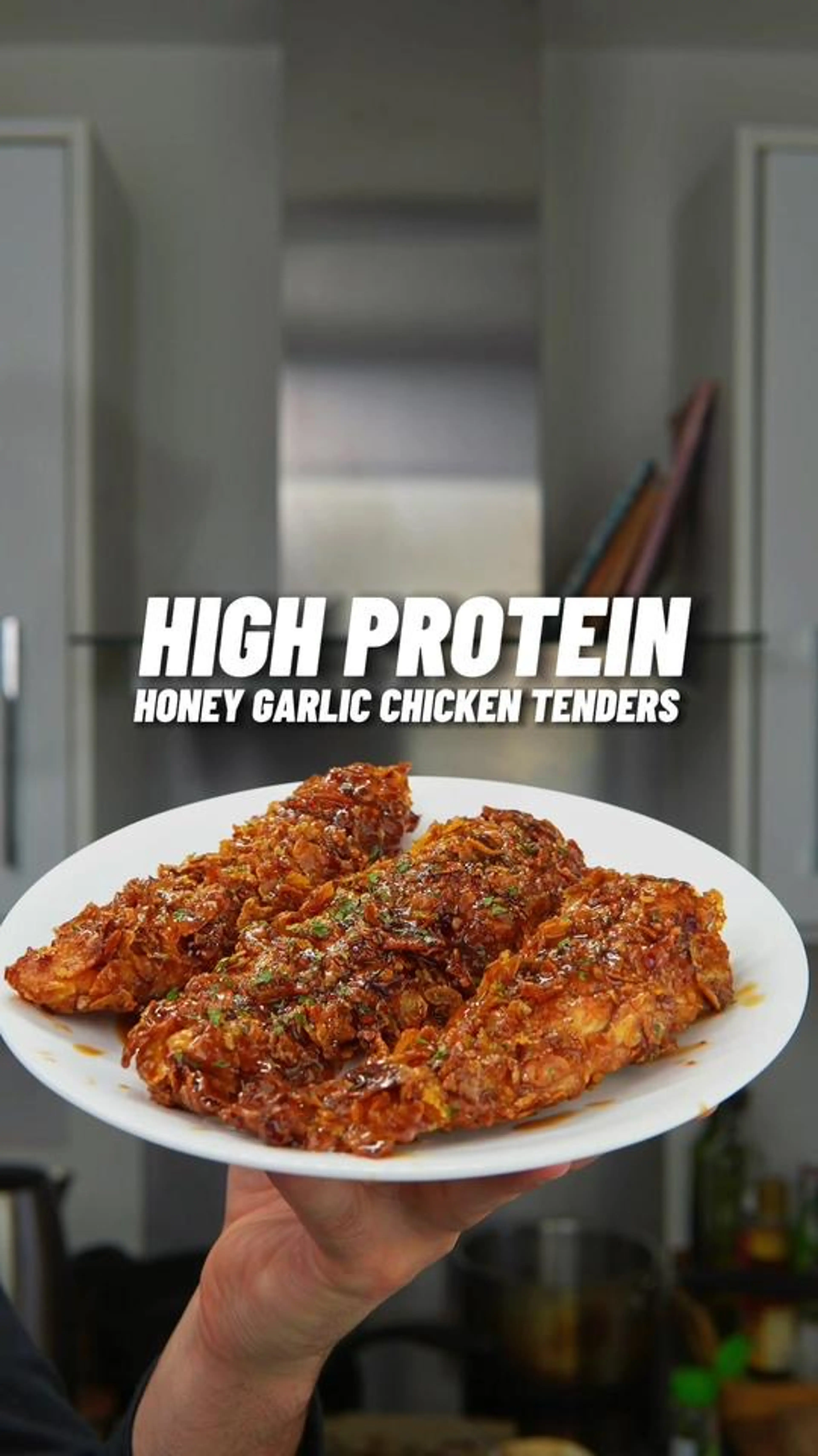 High Protein Crispy Honey Garlic Chicken Tenders