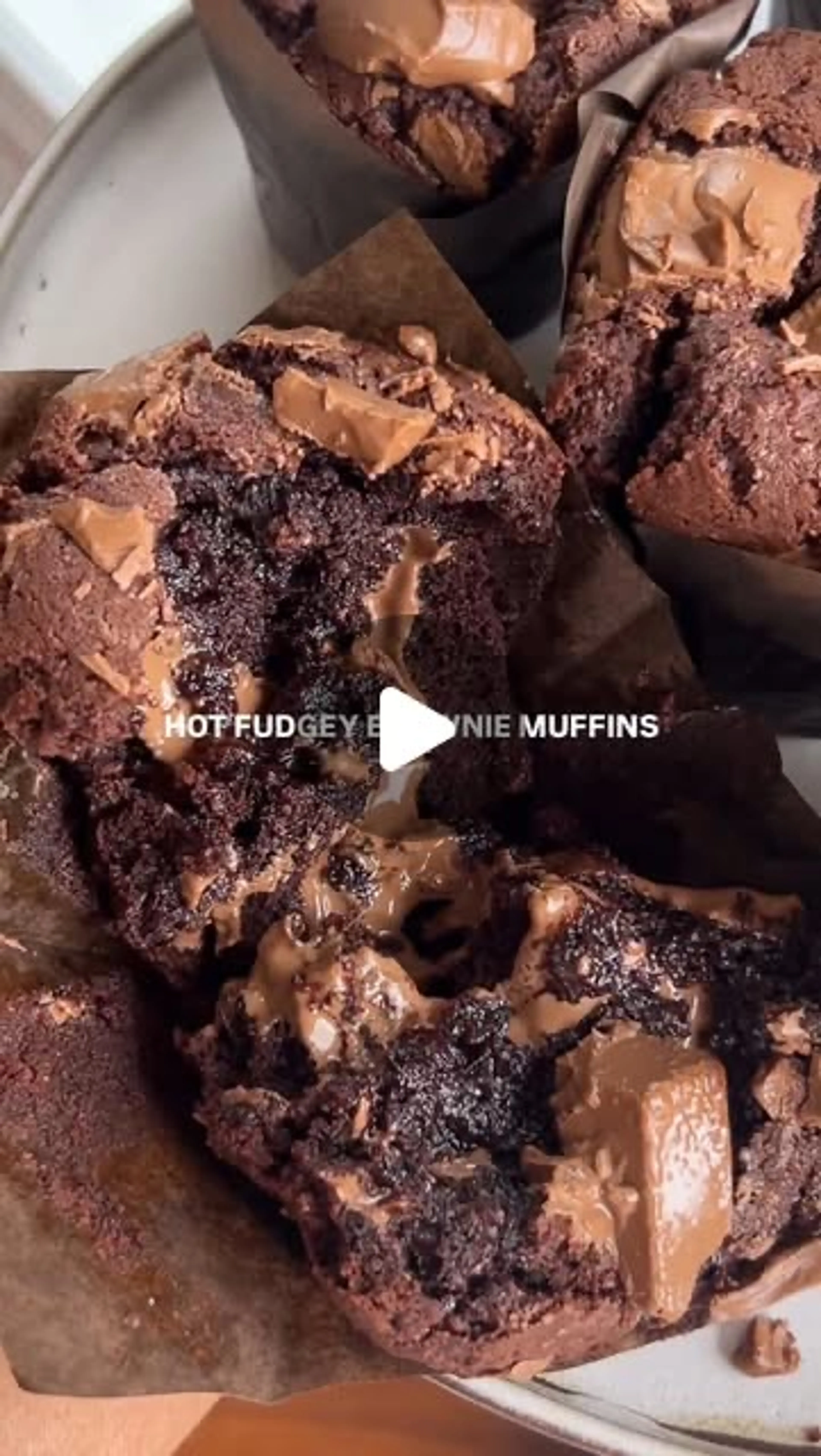 Hot Fudge Brownie Muffins