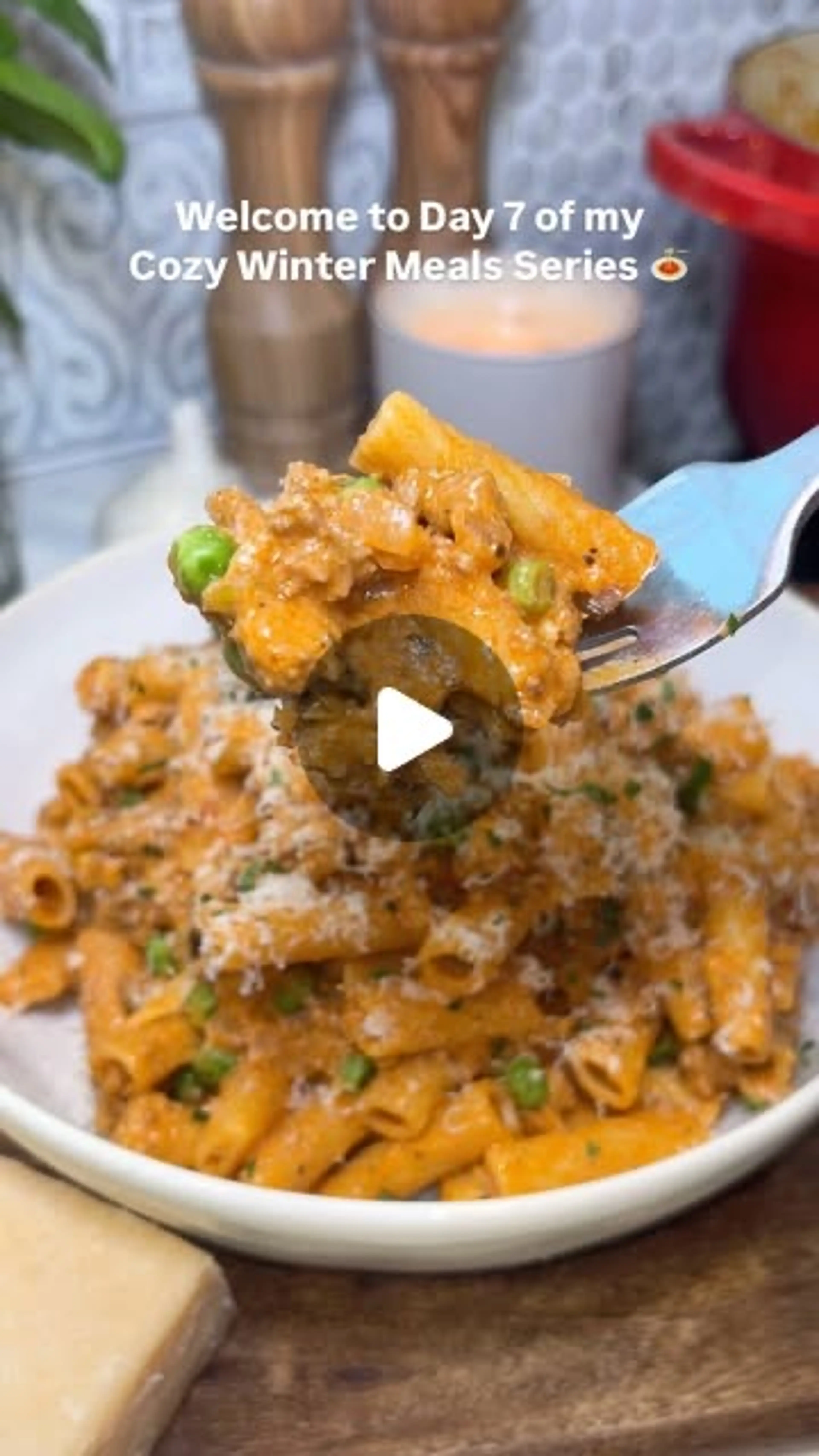 High-protein Creamy Rigatoni with Peas