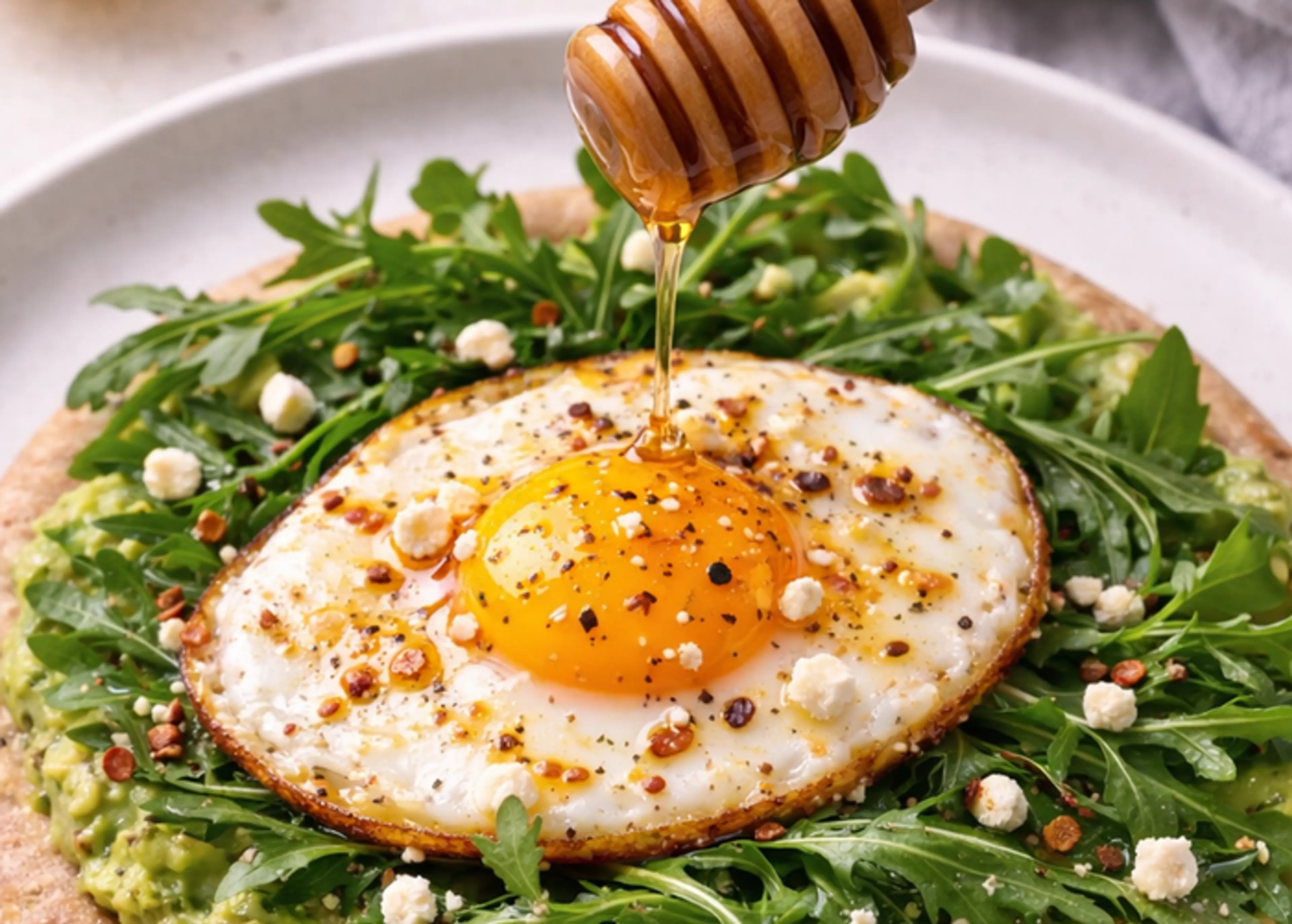 Pita W/ Feta, eggs & honey