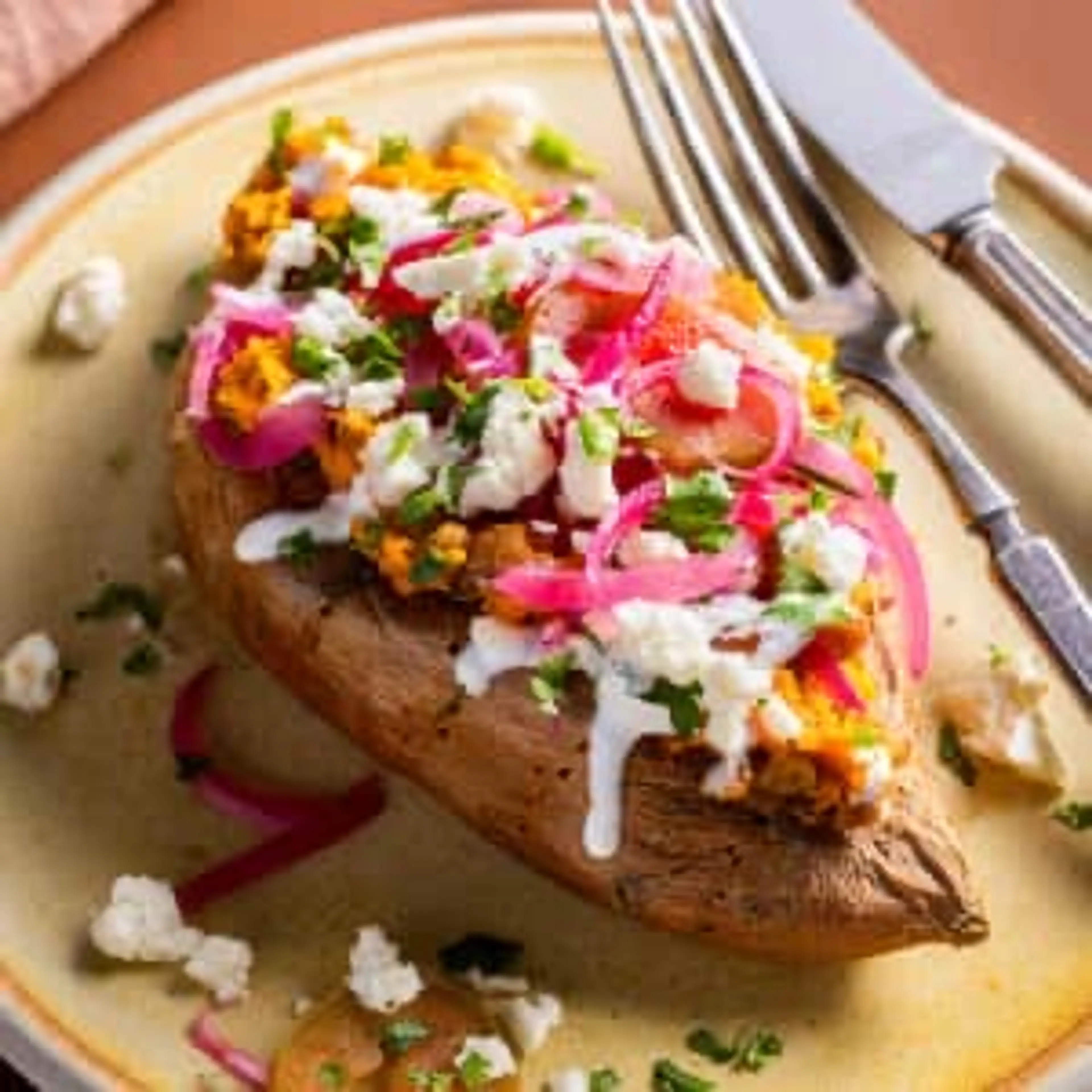 Chipotle Lentil–Stuffed Sweet Potatoes
