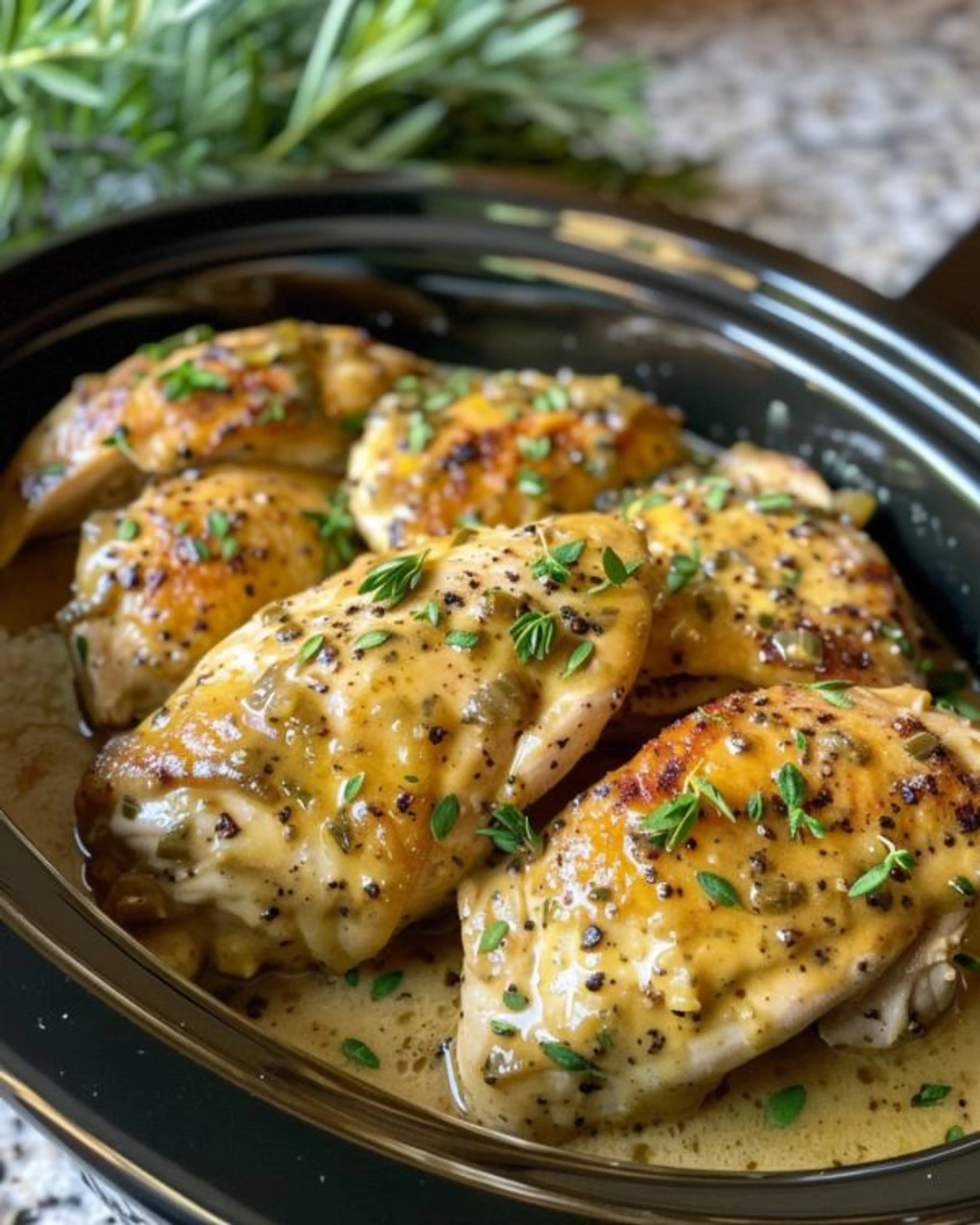 Slow cooker french mustard chicken