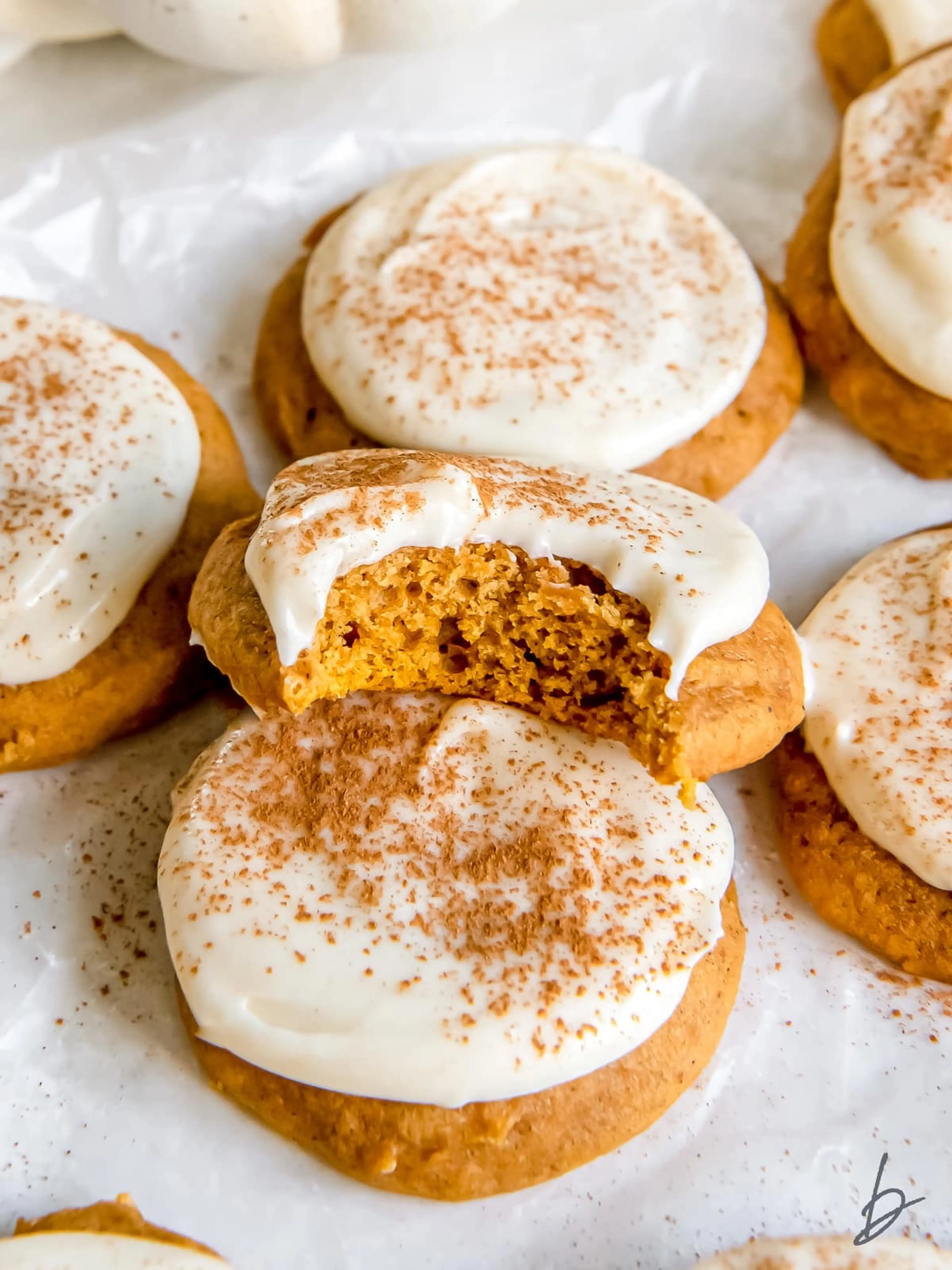 Pumpkin Cookies with Cream Cheese Frosting