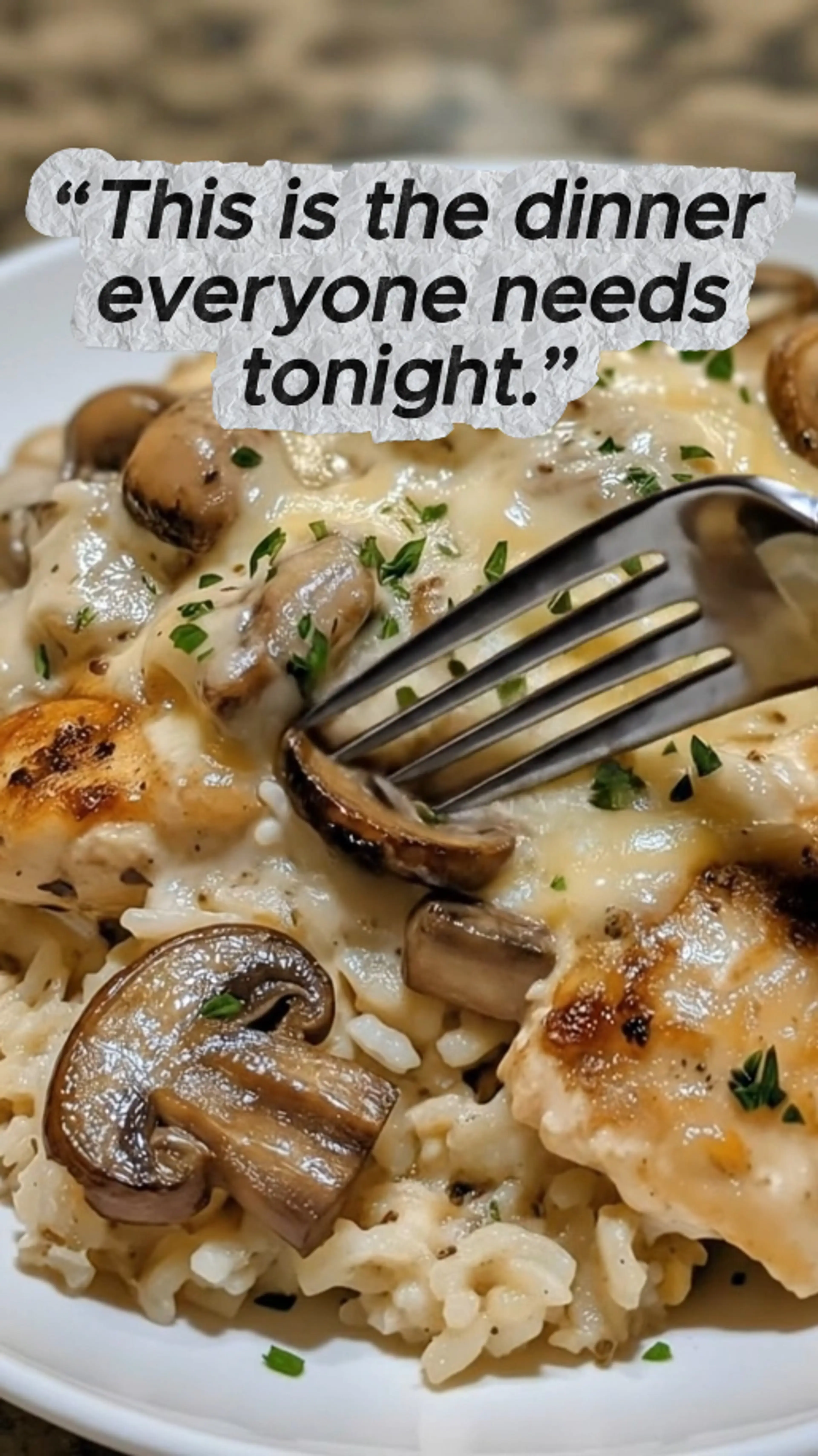 Mushroom Gruyère Chicken & Rice Casserole