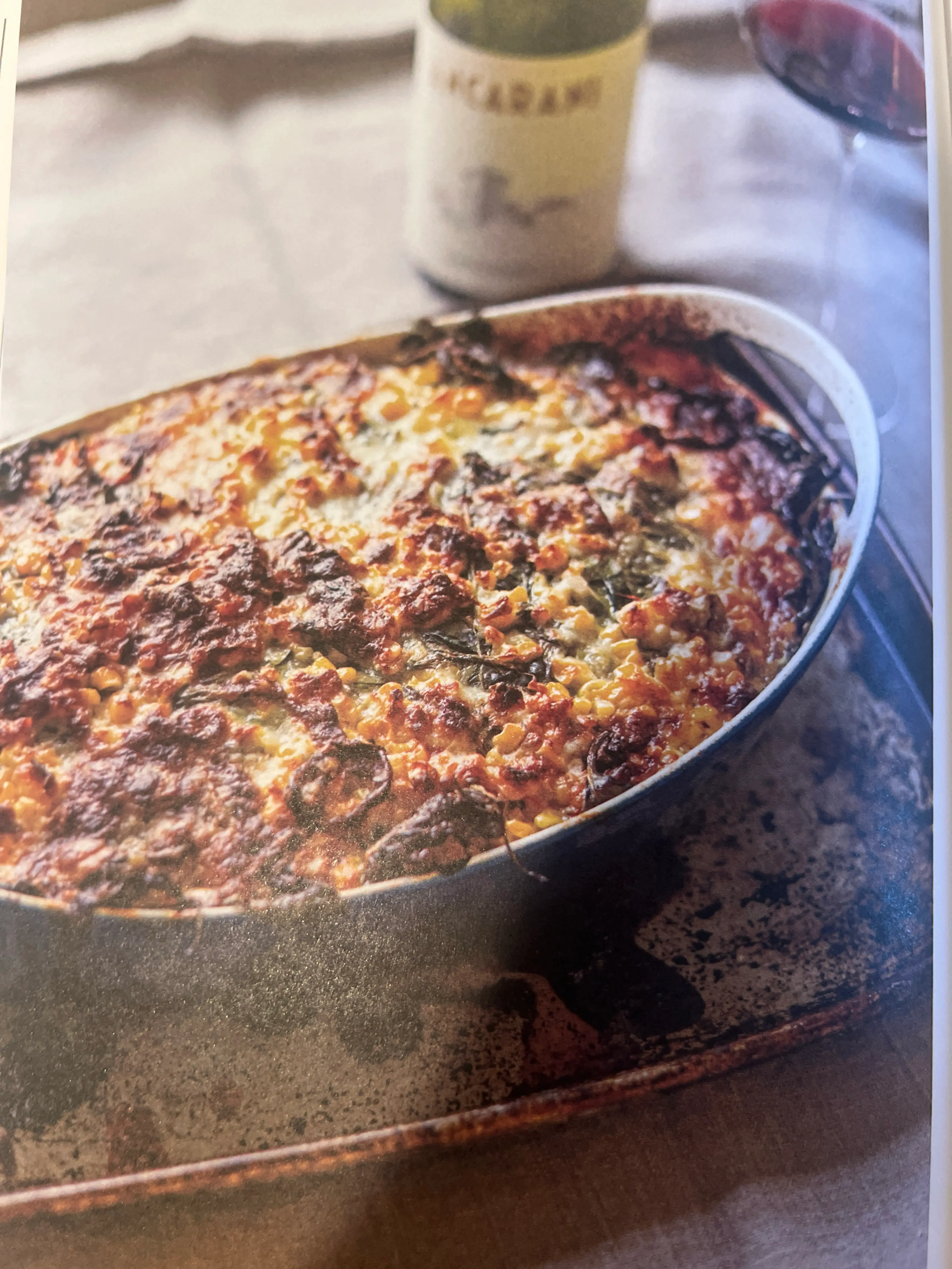 Sweet Corn Flan with Spinach, Beecher's Cheddar, and Marjora
