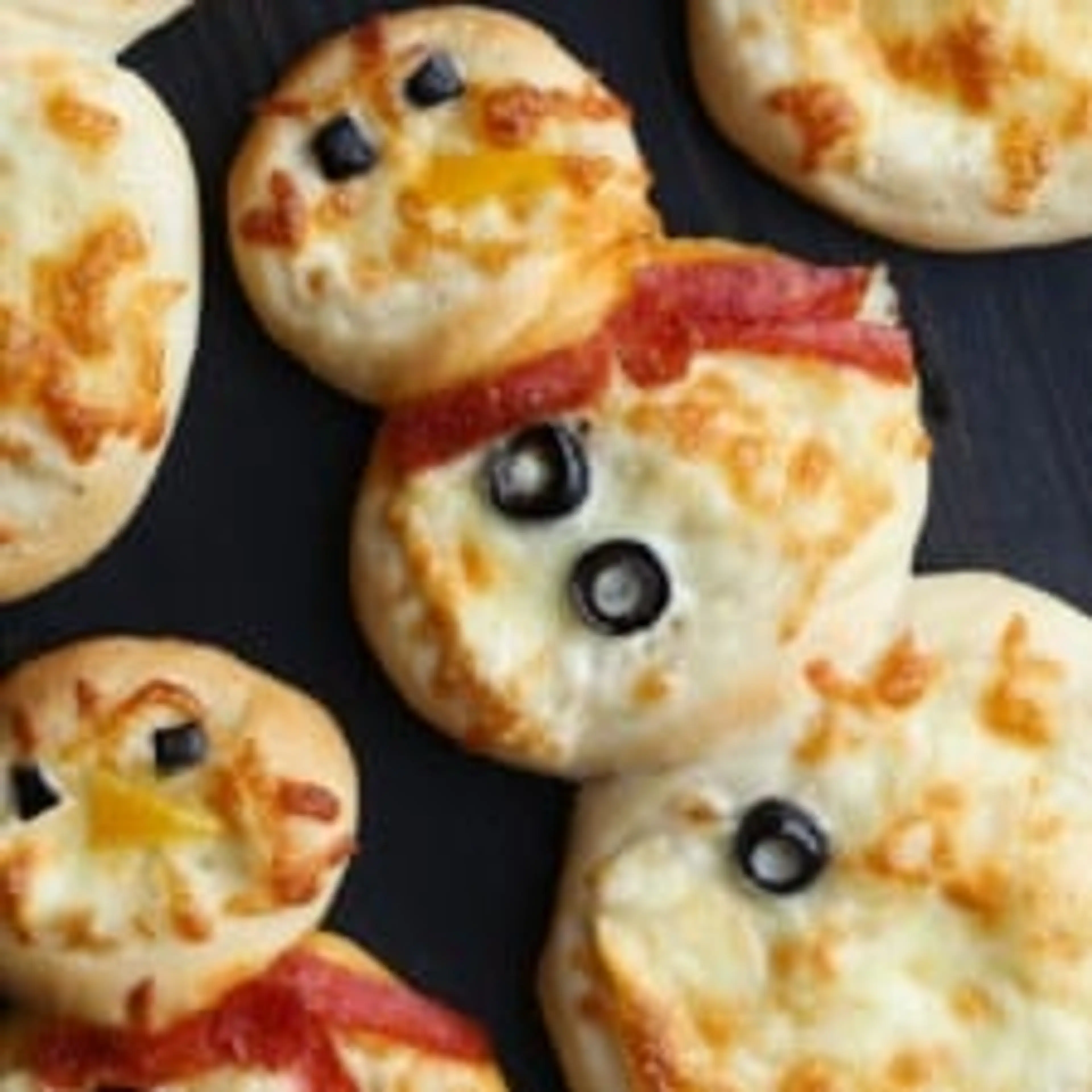 Personal Snowman Pizzas