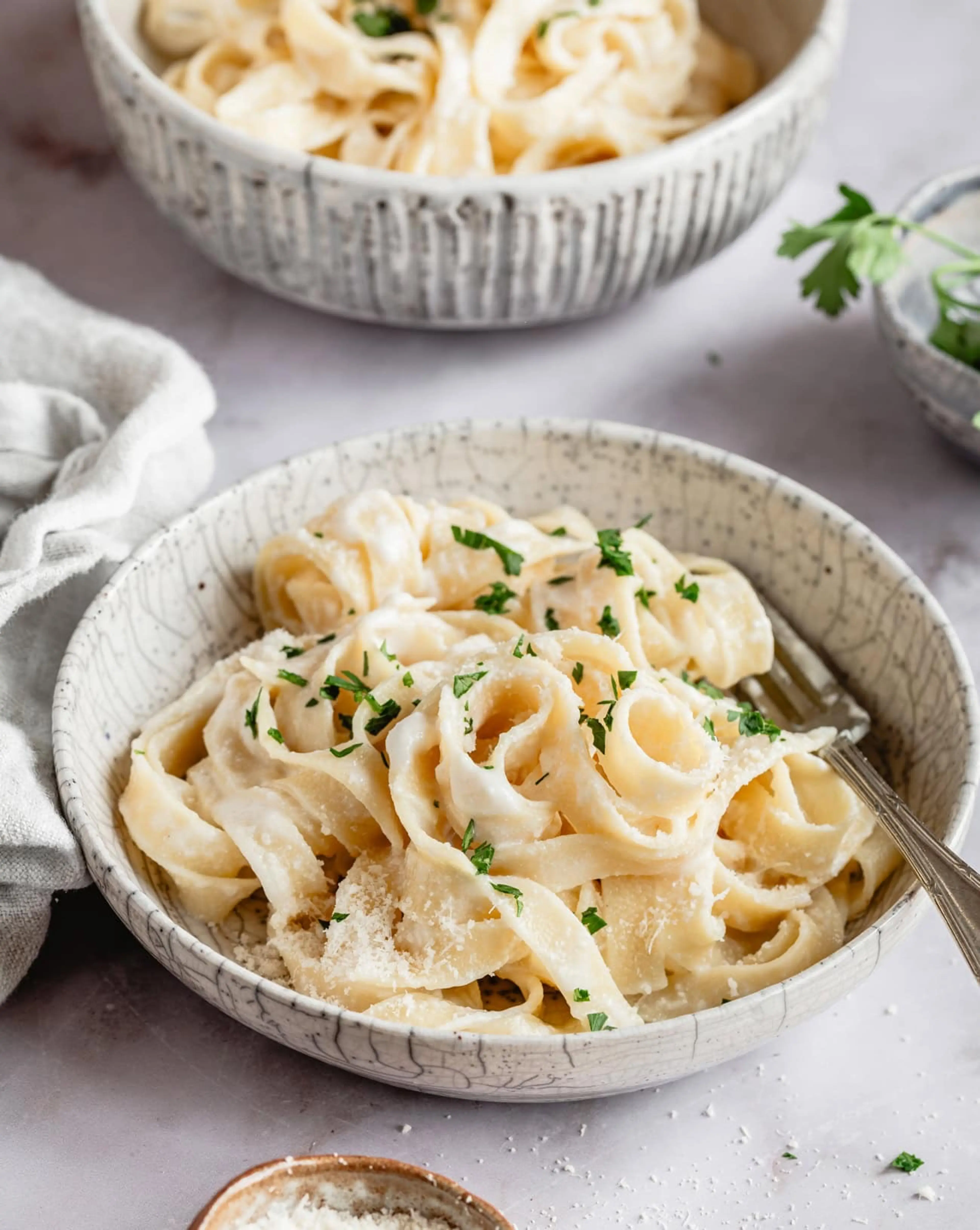 Cottage Cheese Fettuccine Alfredo