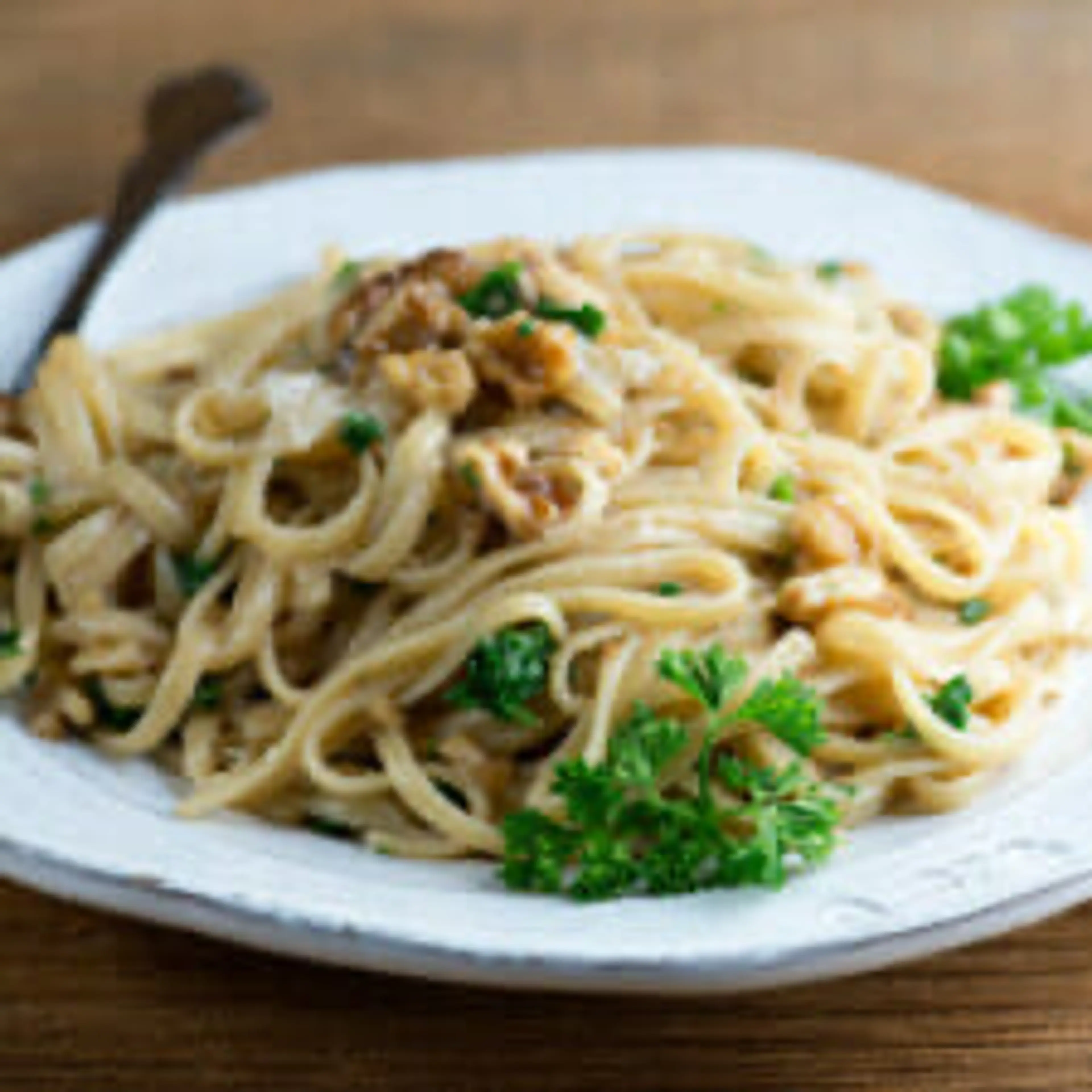 Pasta with Walnut Anchovy Sauce