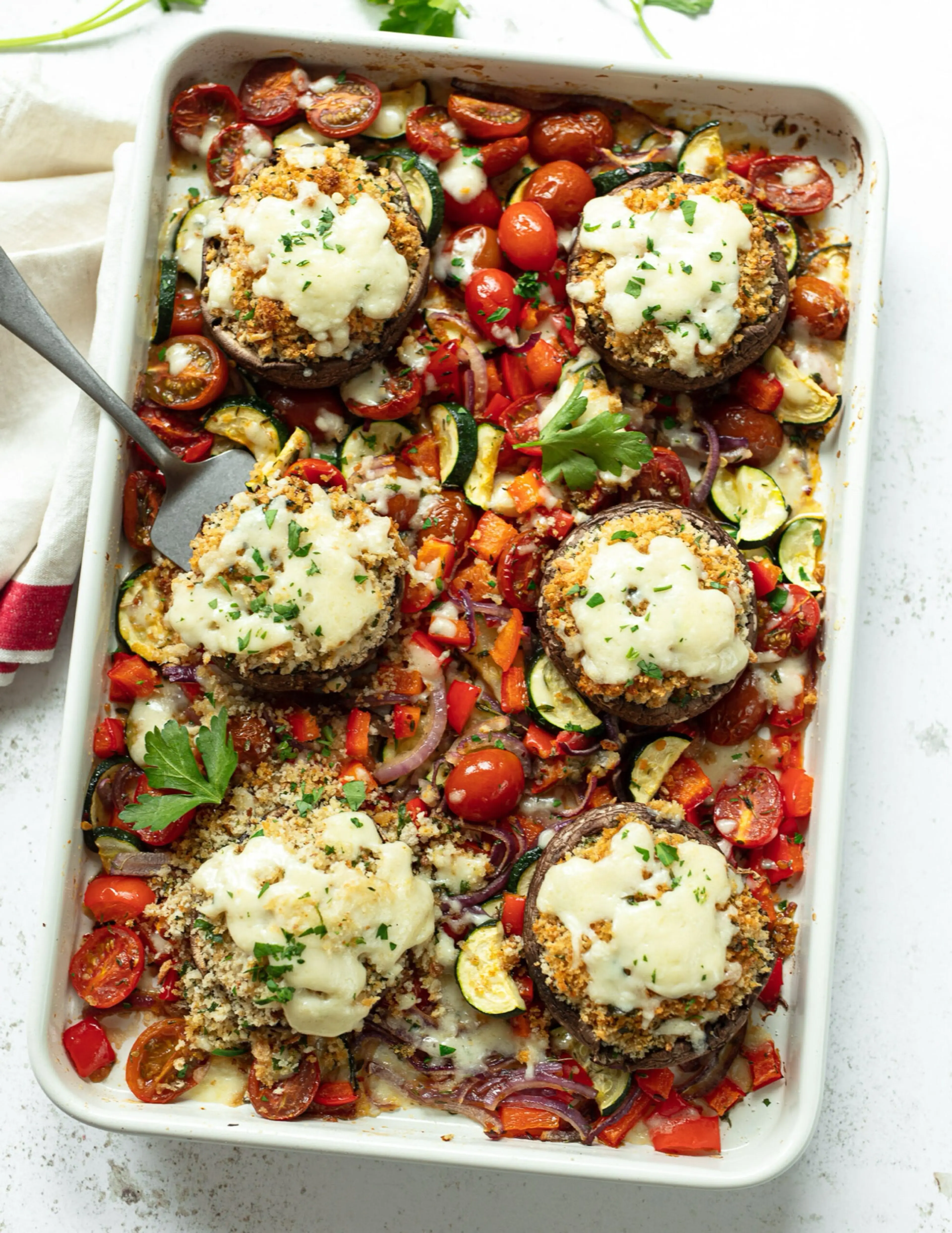 Gooey Mozzarella Stuffed Portobello Mushrooms