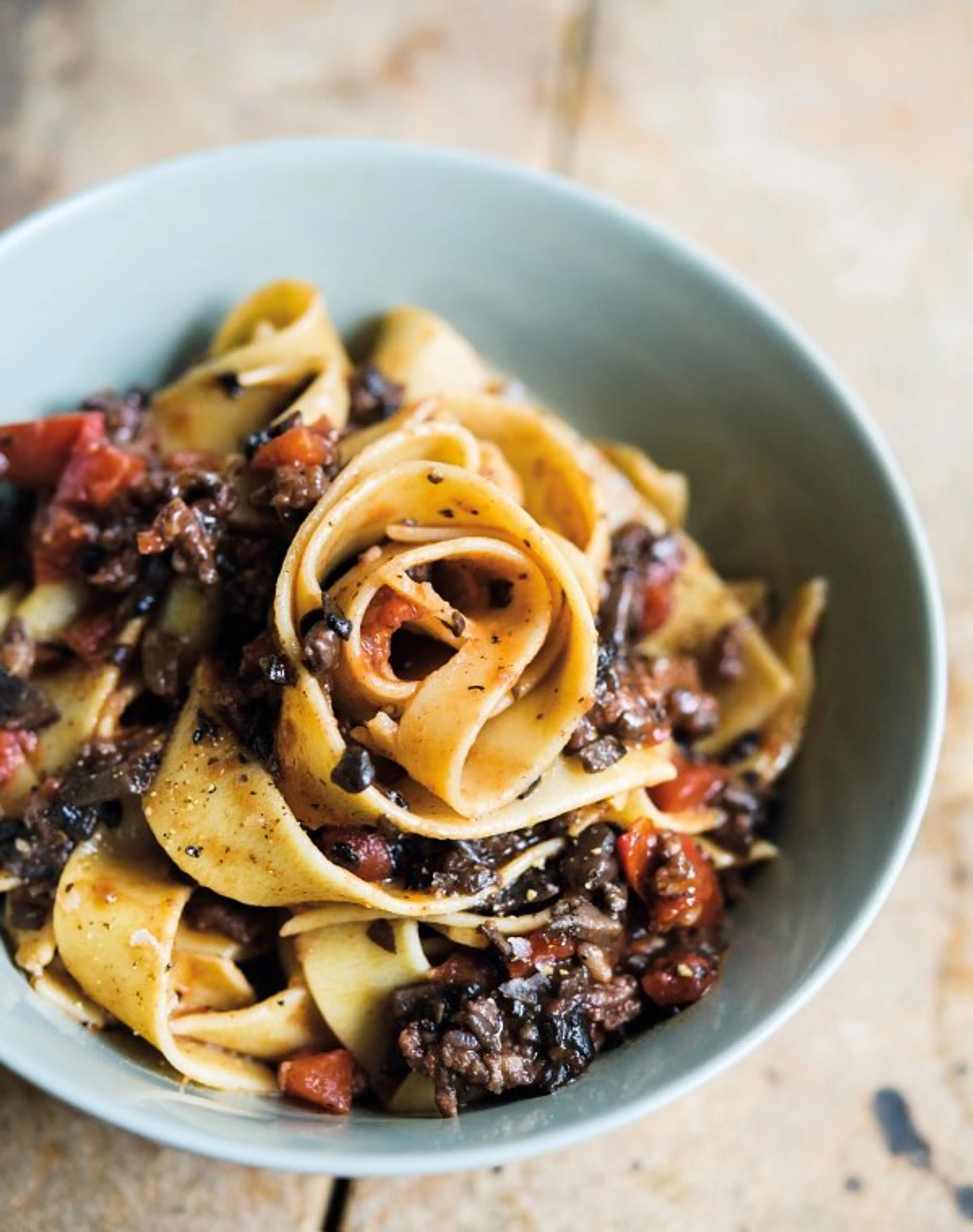 Sausage and Mushroon Ragu with Pappardelle