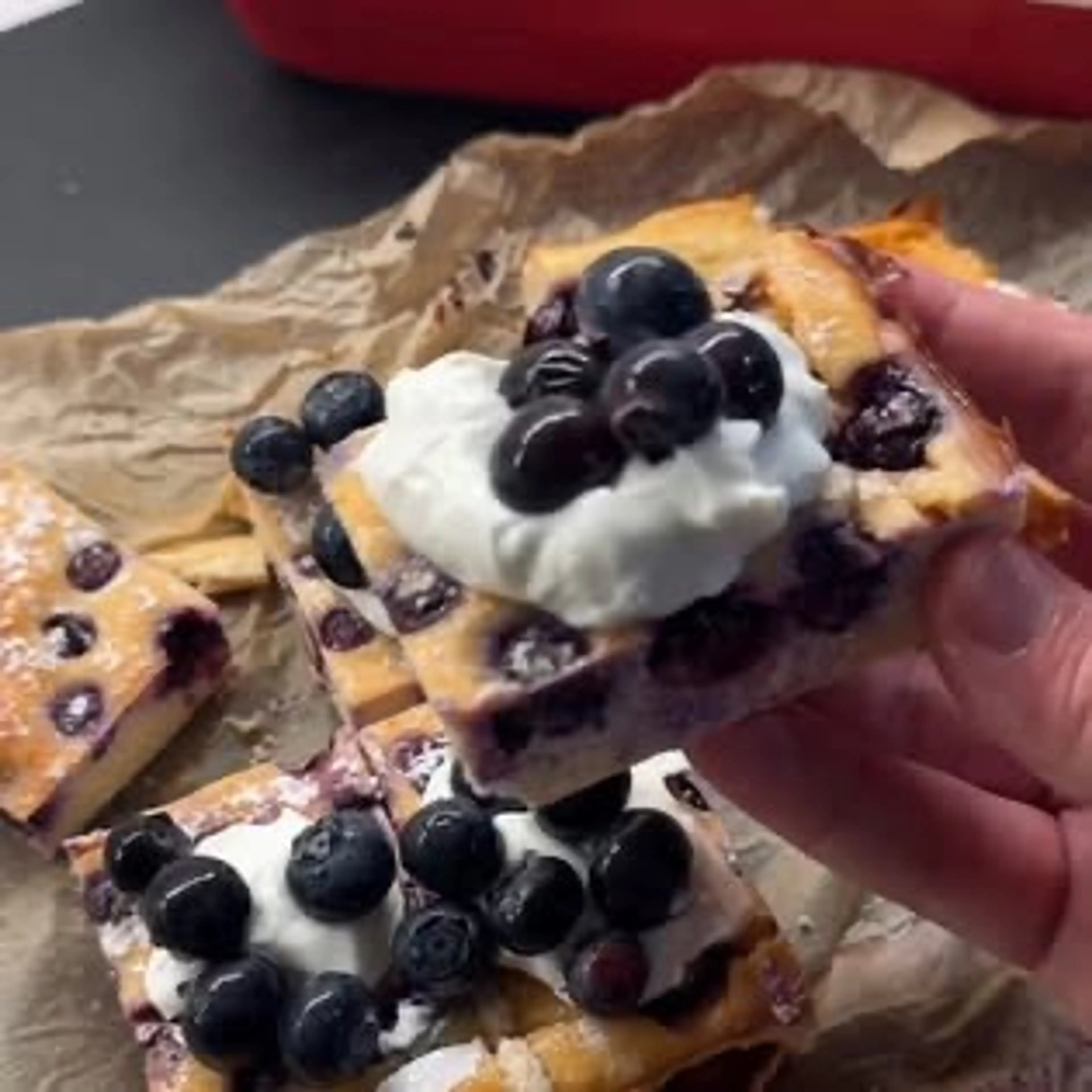High Protein Blueberry Cheesecake Squares