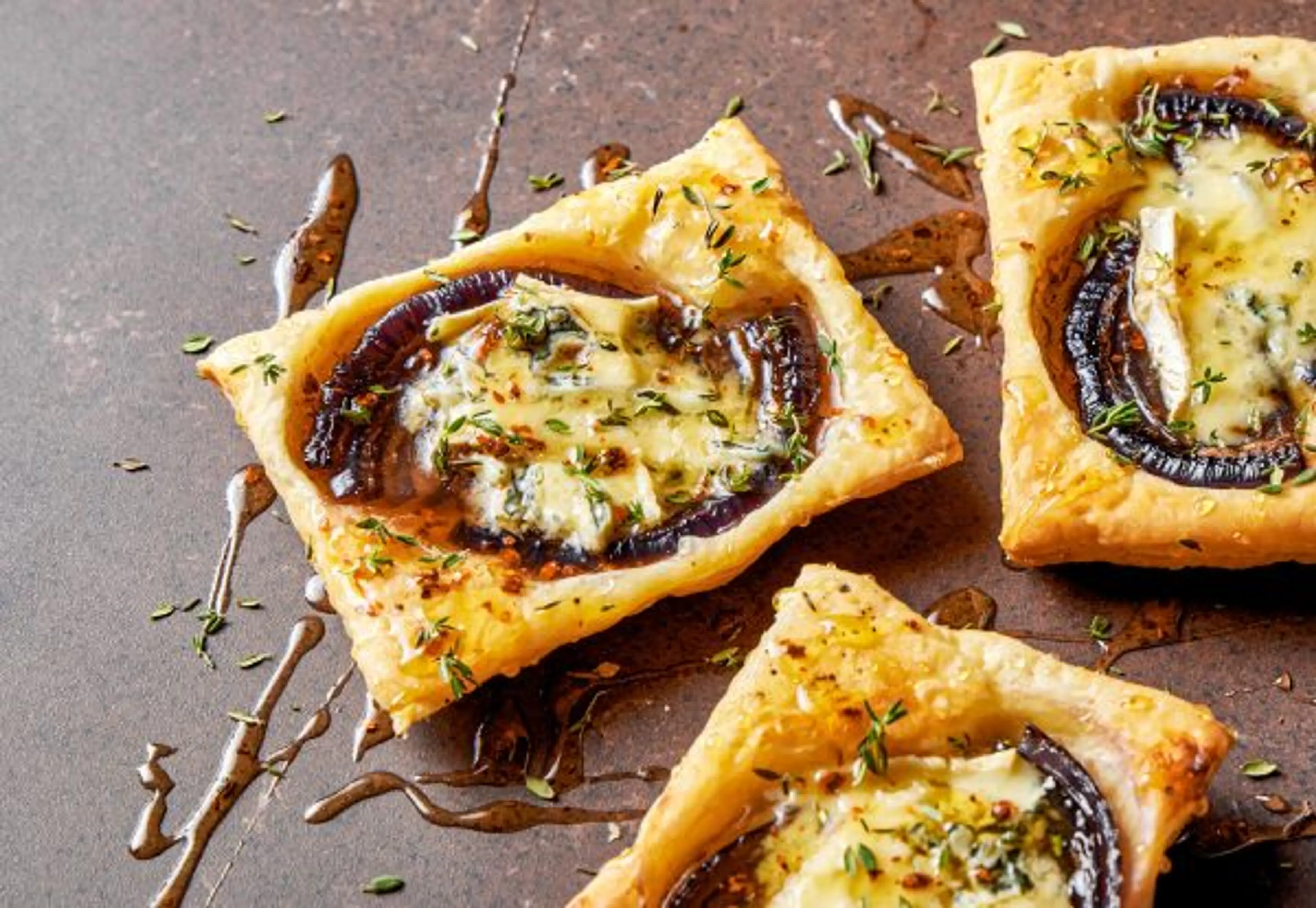Upside-Down Cambozola Tarts with Hot Honey