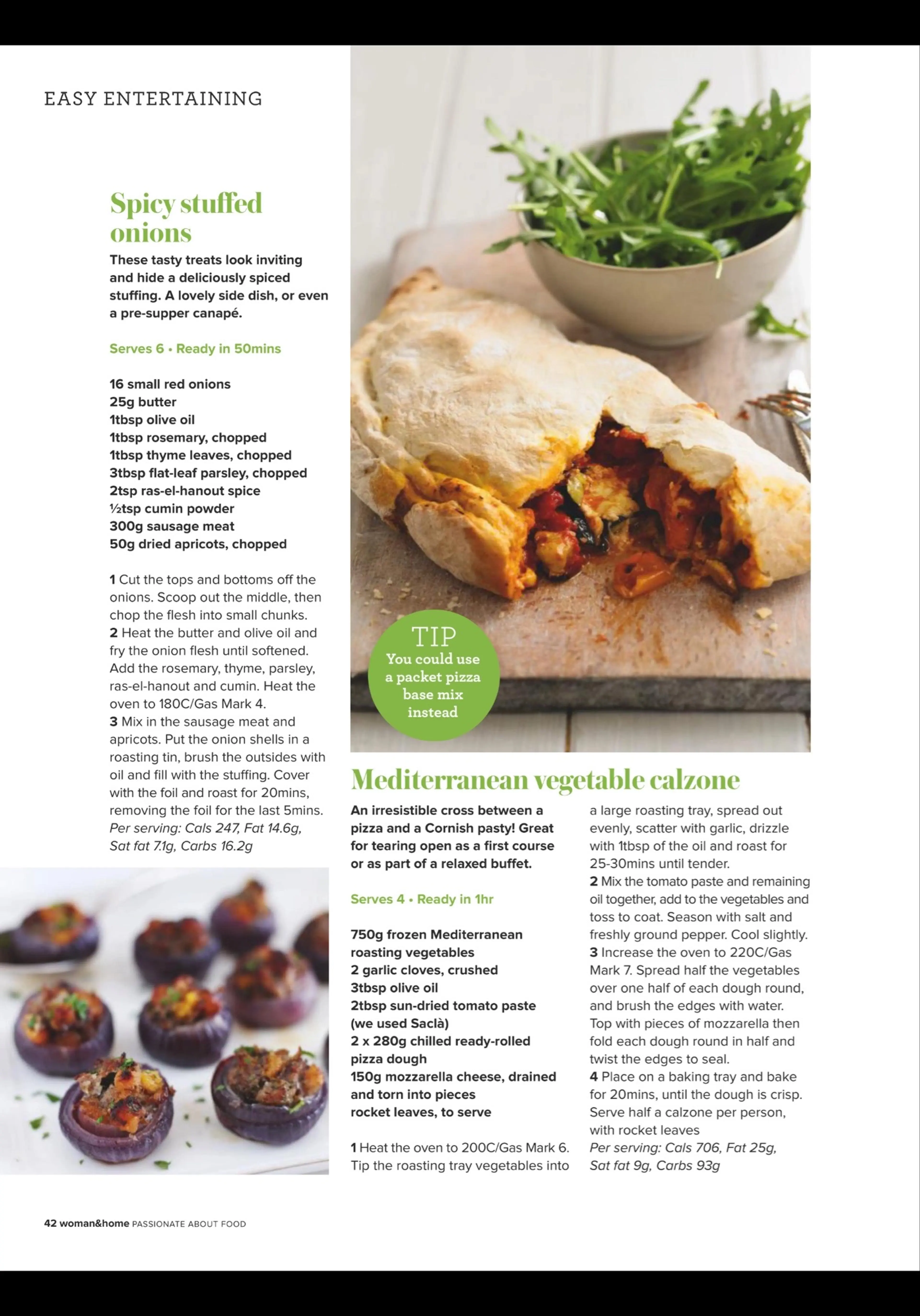 Mediterranean vegetable calzone