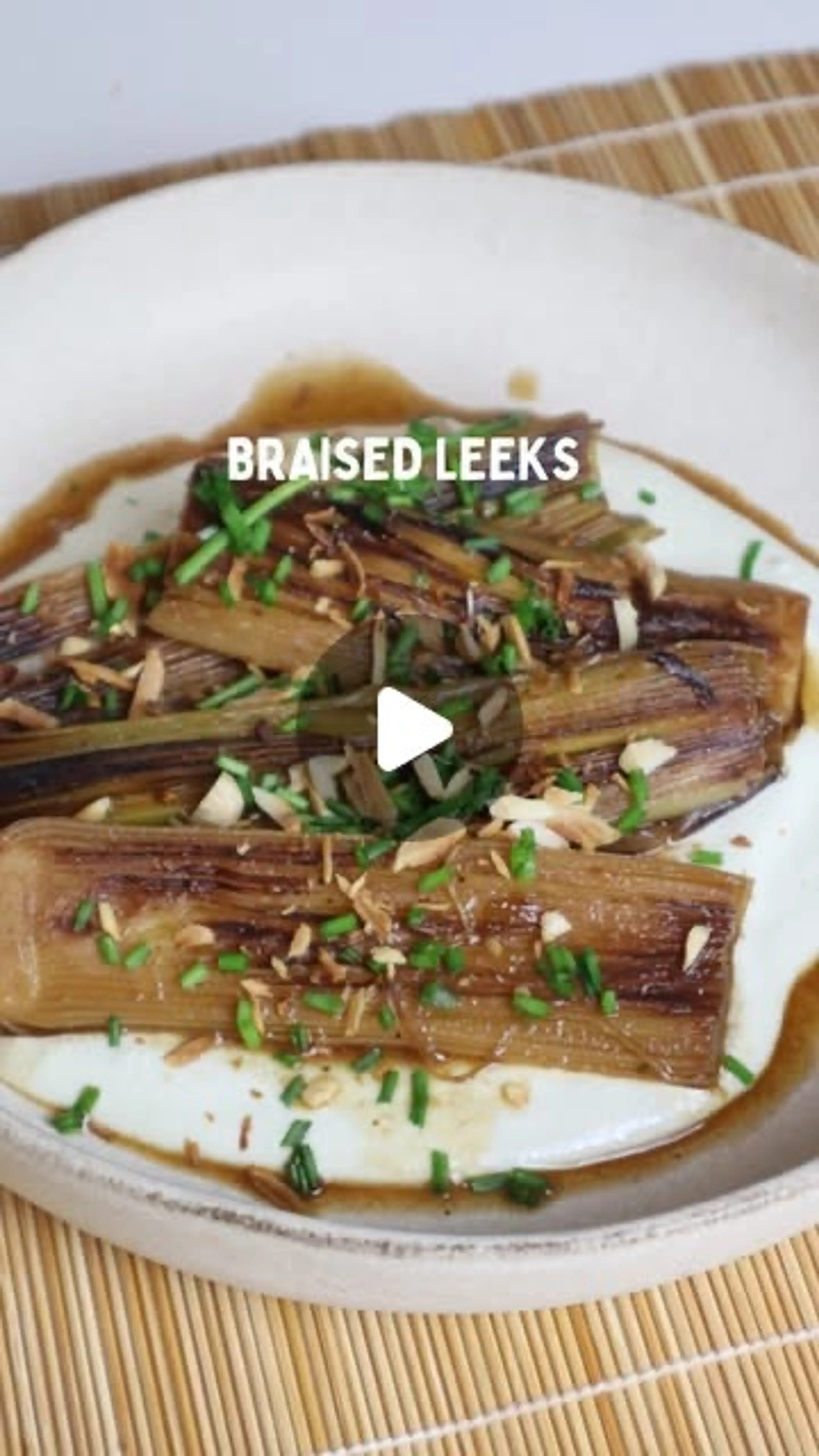 Braised Miso Leeks with Tofu and Almond Cream