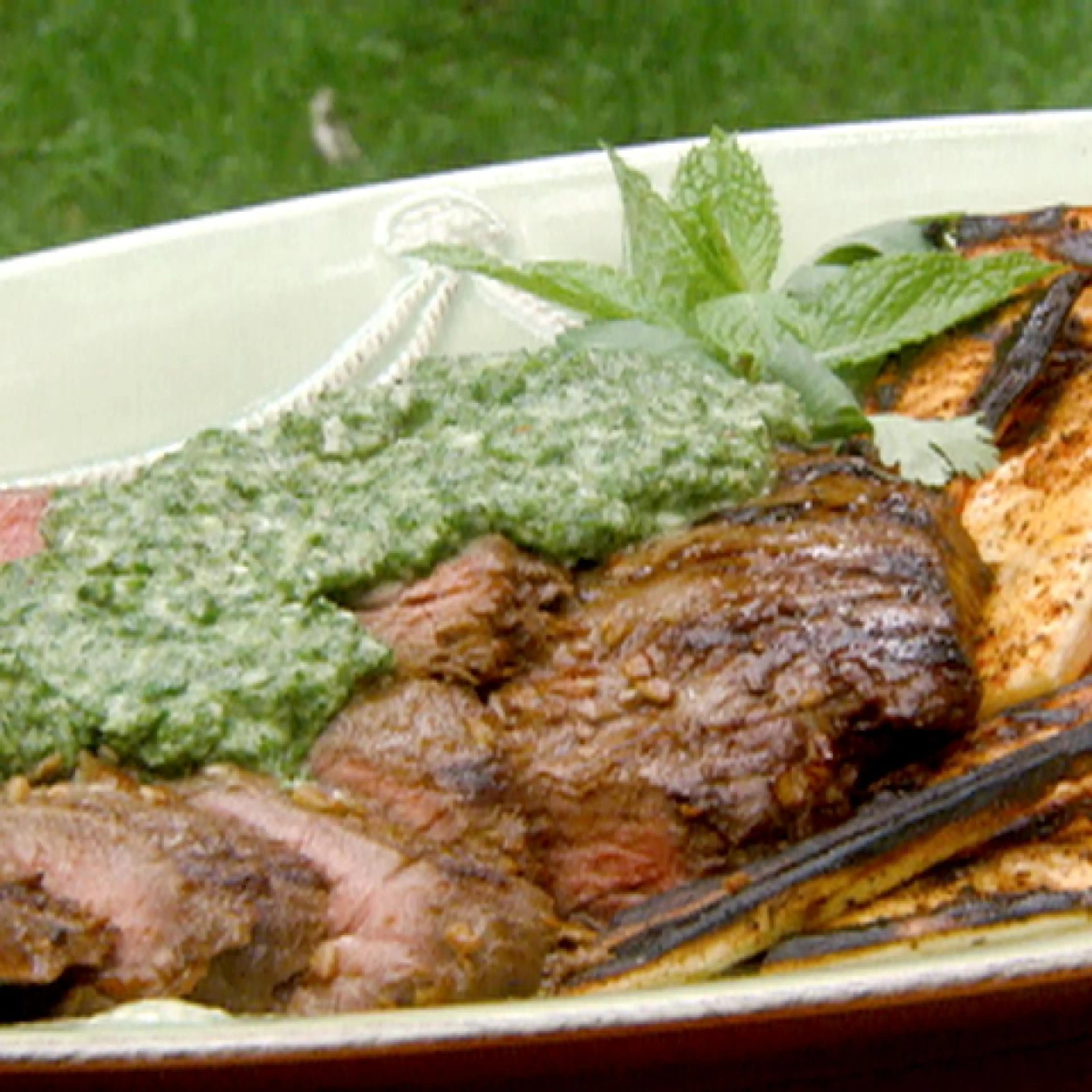 Grilled Flank Steak with Mint-Cilantro Mojo