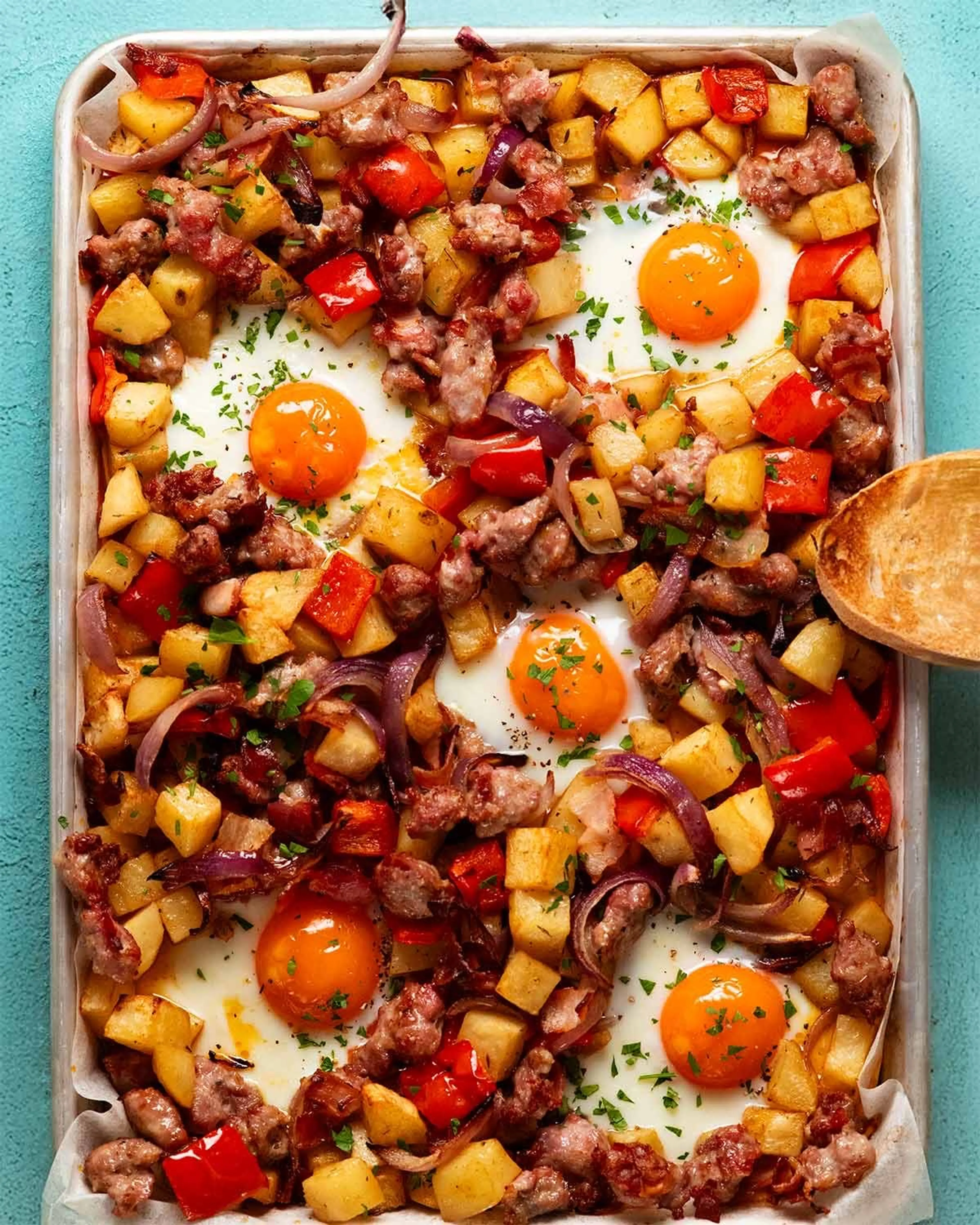Baked sausage breakfast hash