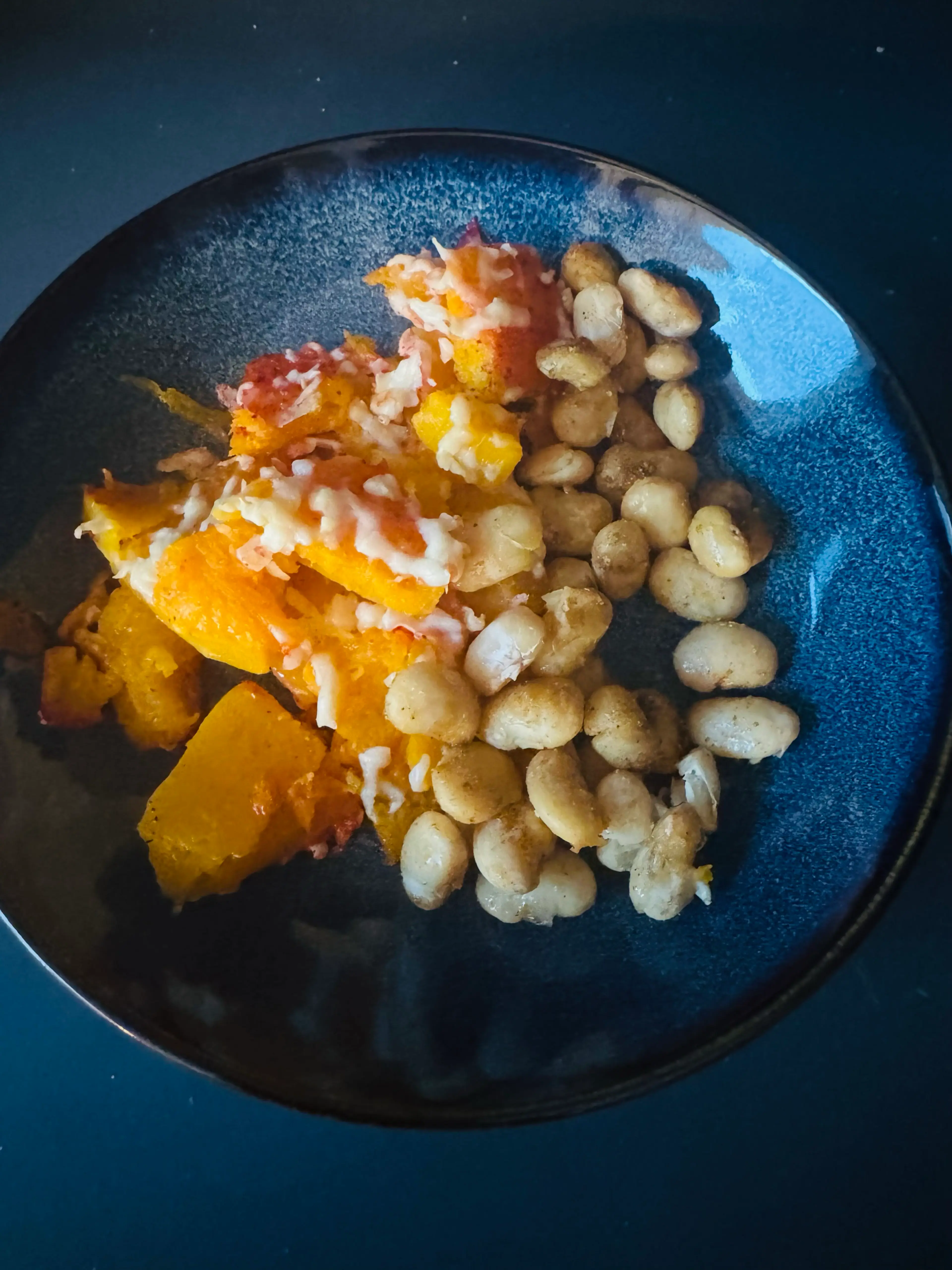 Cheesy Butternut Squash with Butter beans