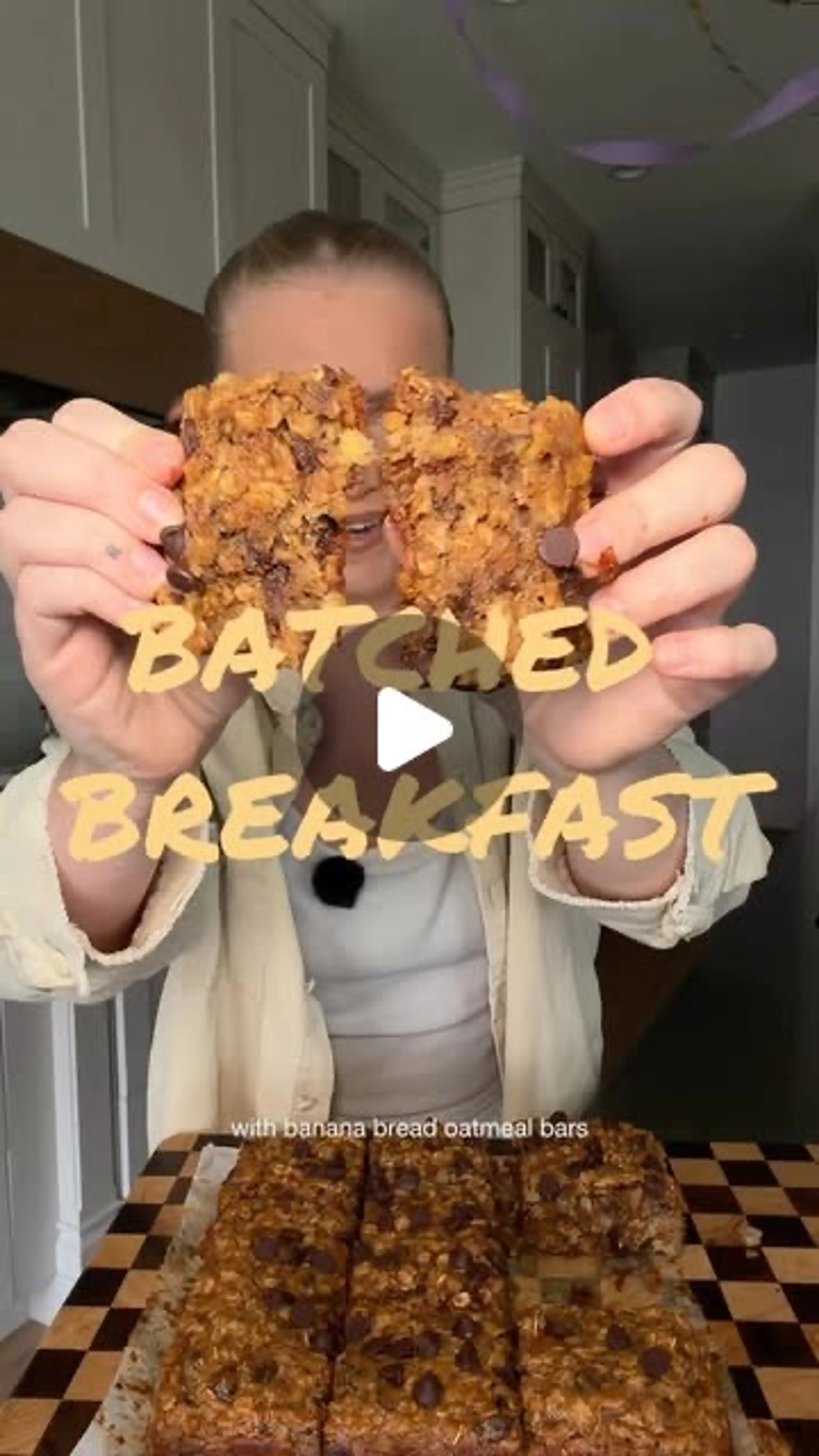 Banana Bread Oatmeal Bars for Back to School