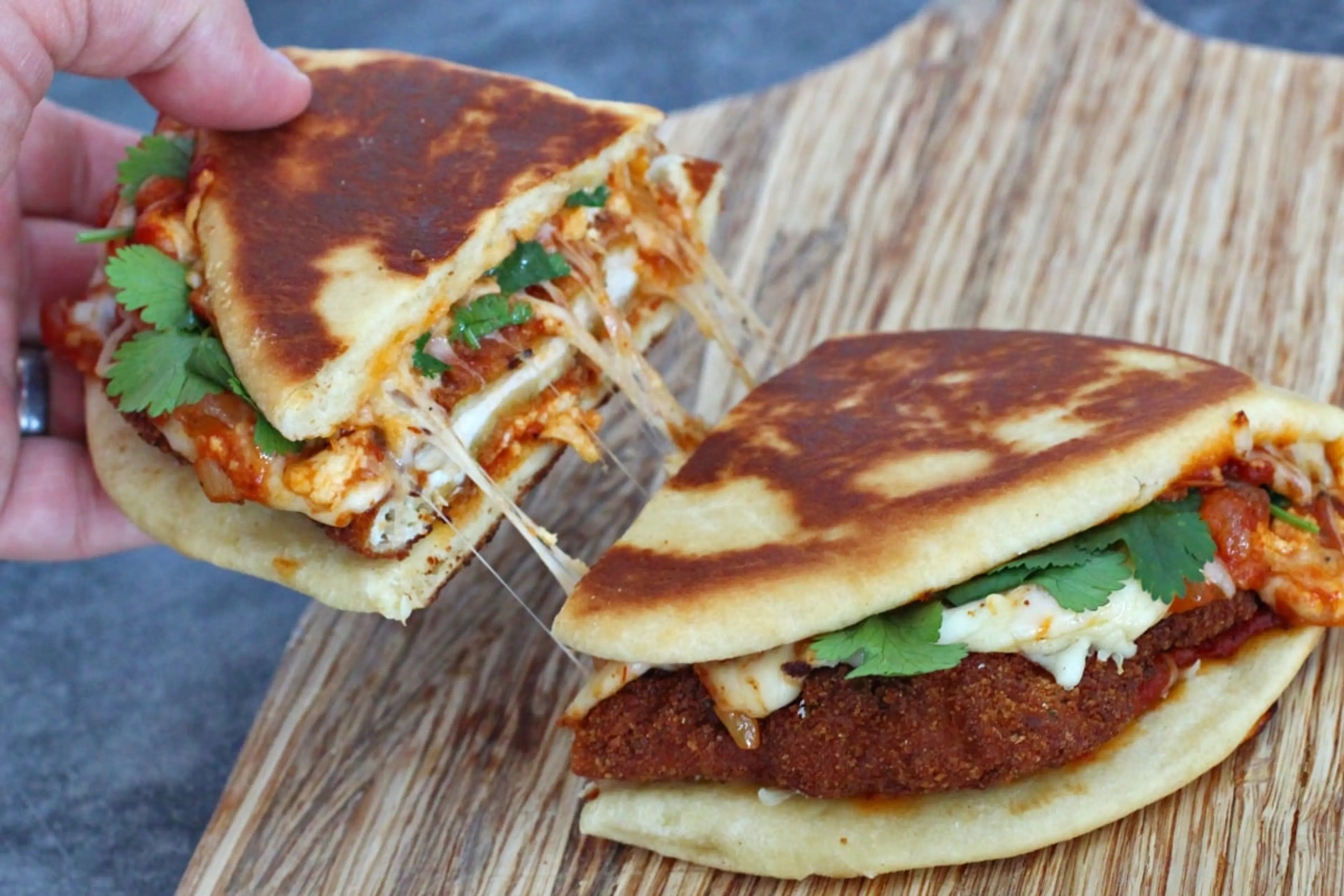 Fried Chicken Paneer Sandwich