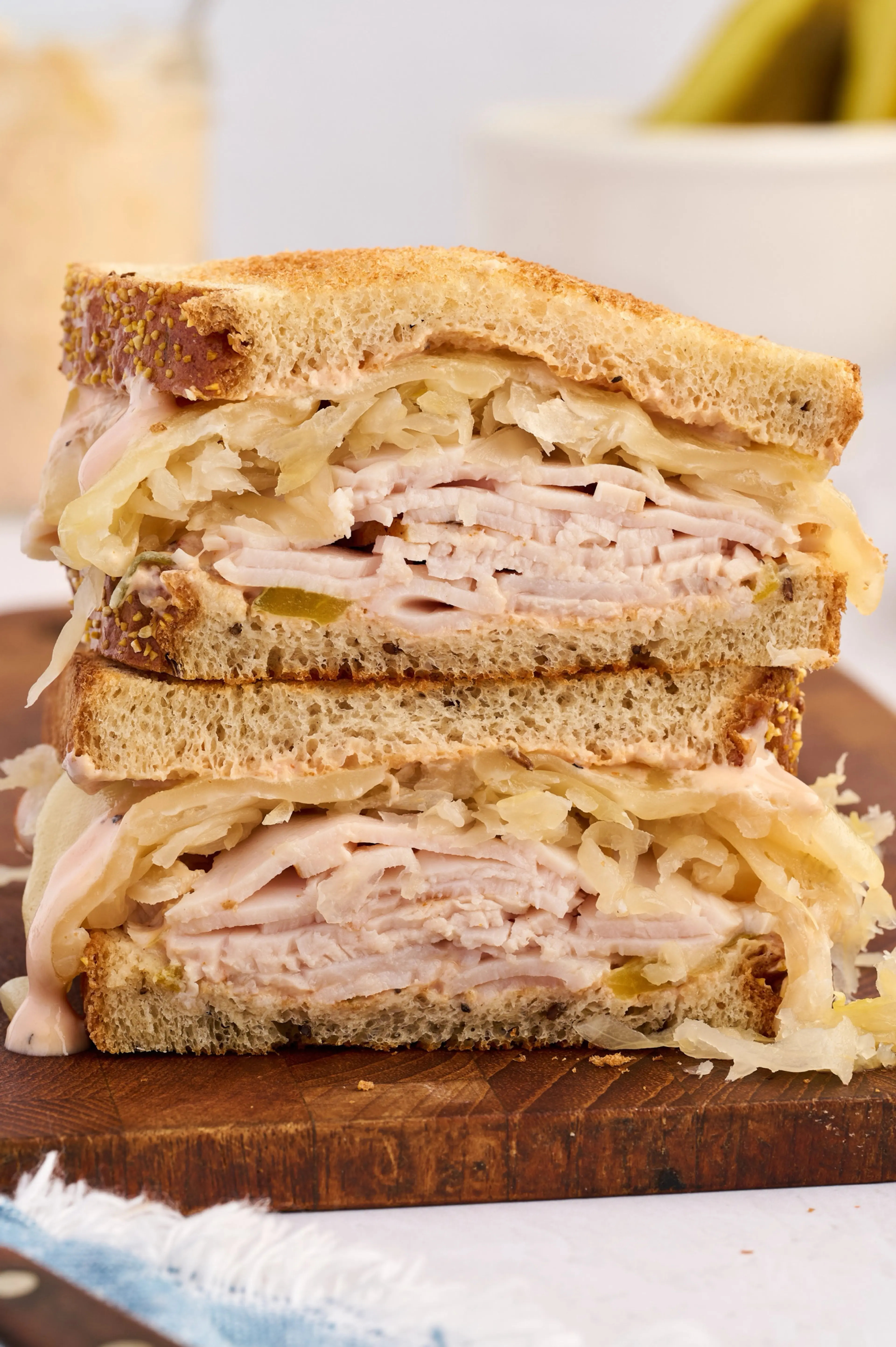 Healthier Reuben with Turkey and Sauerkraut