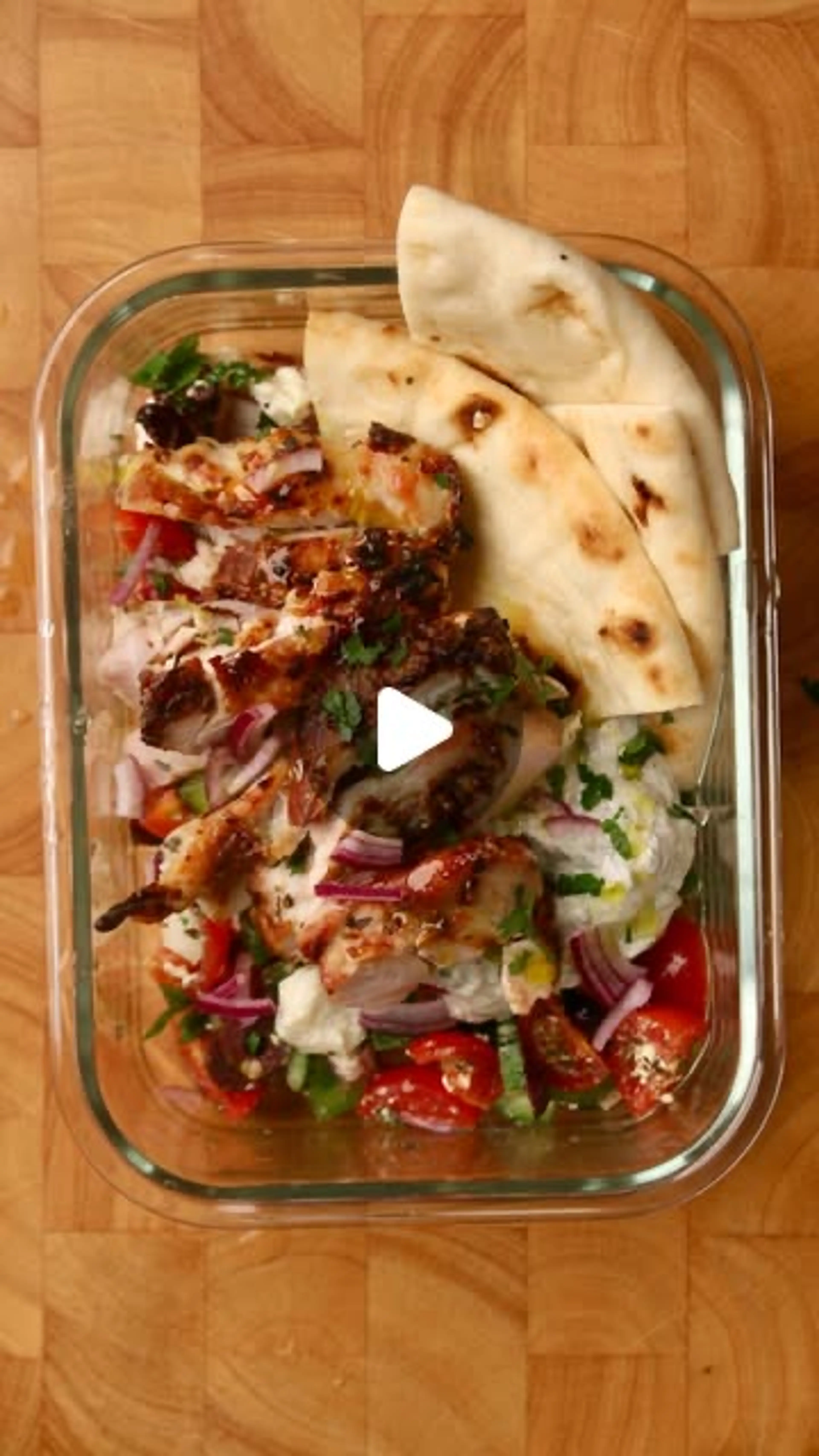 Chicken Gyros Meal Prep (368kcal / 38g Protein / 9g Fibre
