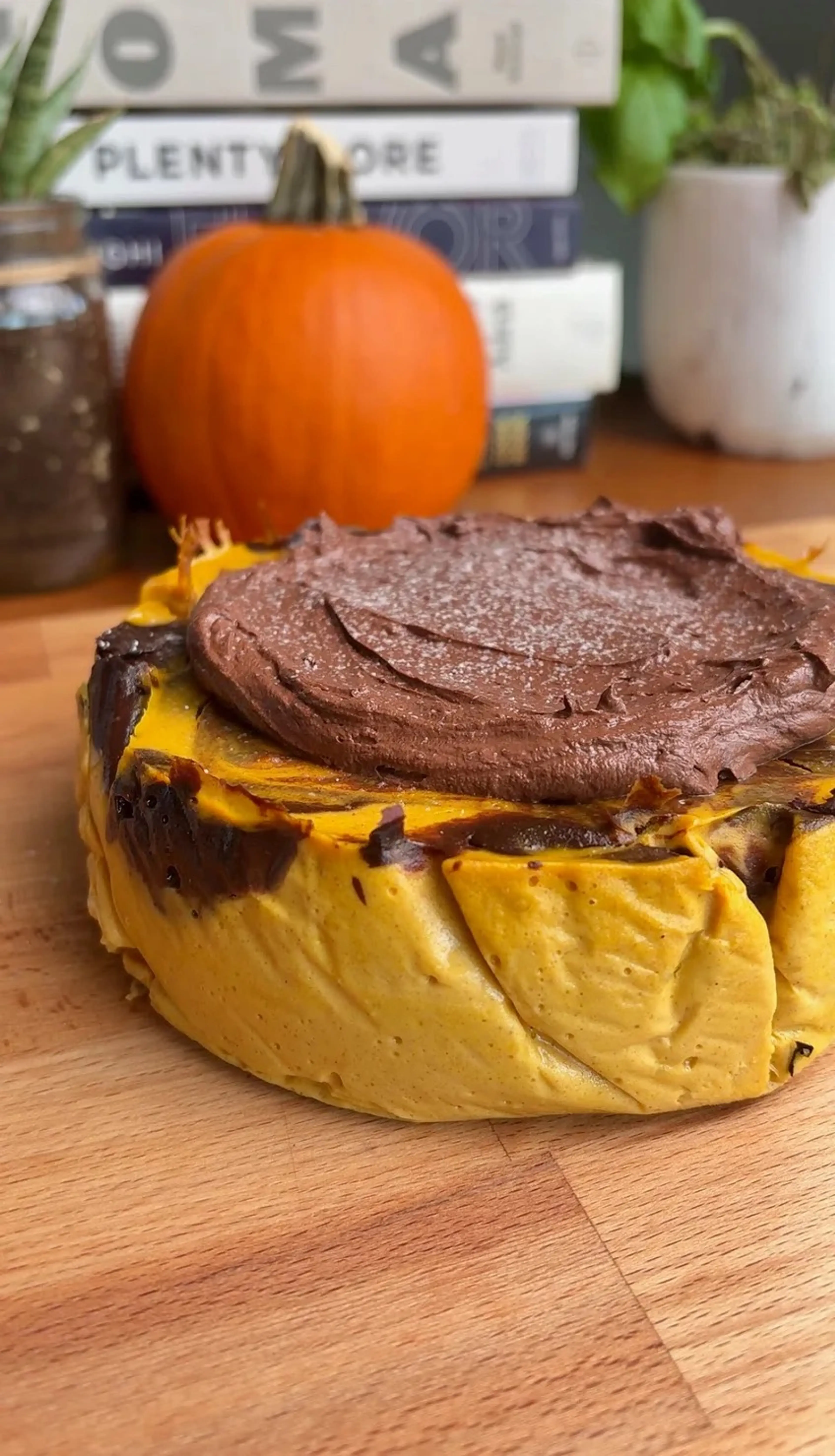 Pumpkin & Dark Chocolate Swirl Cheesecake