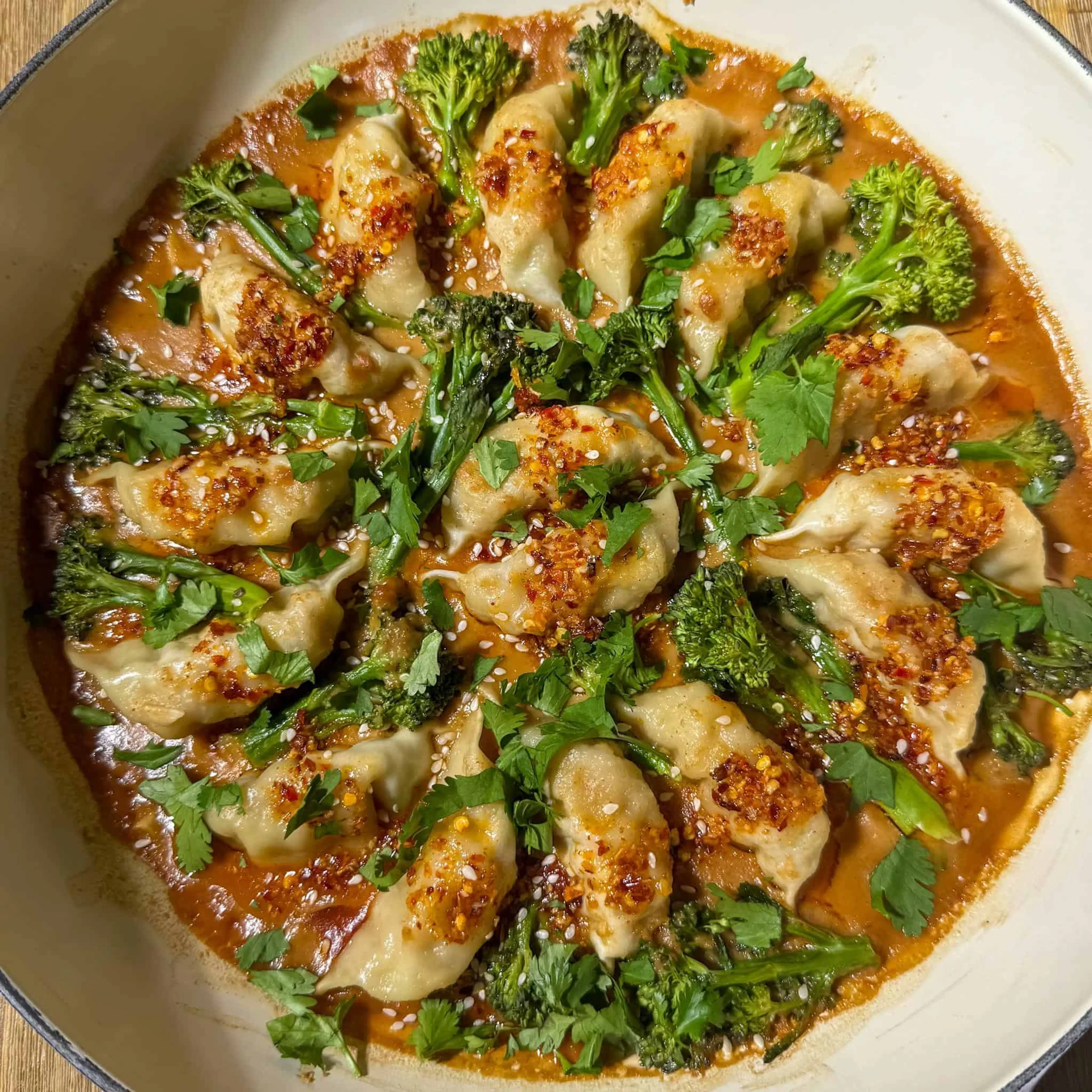 Baked Dumplings in a Peanut Sauce