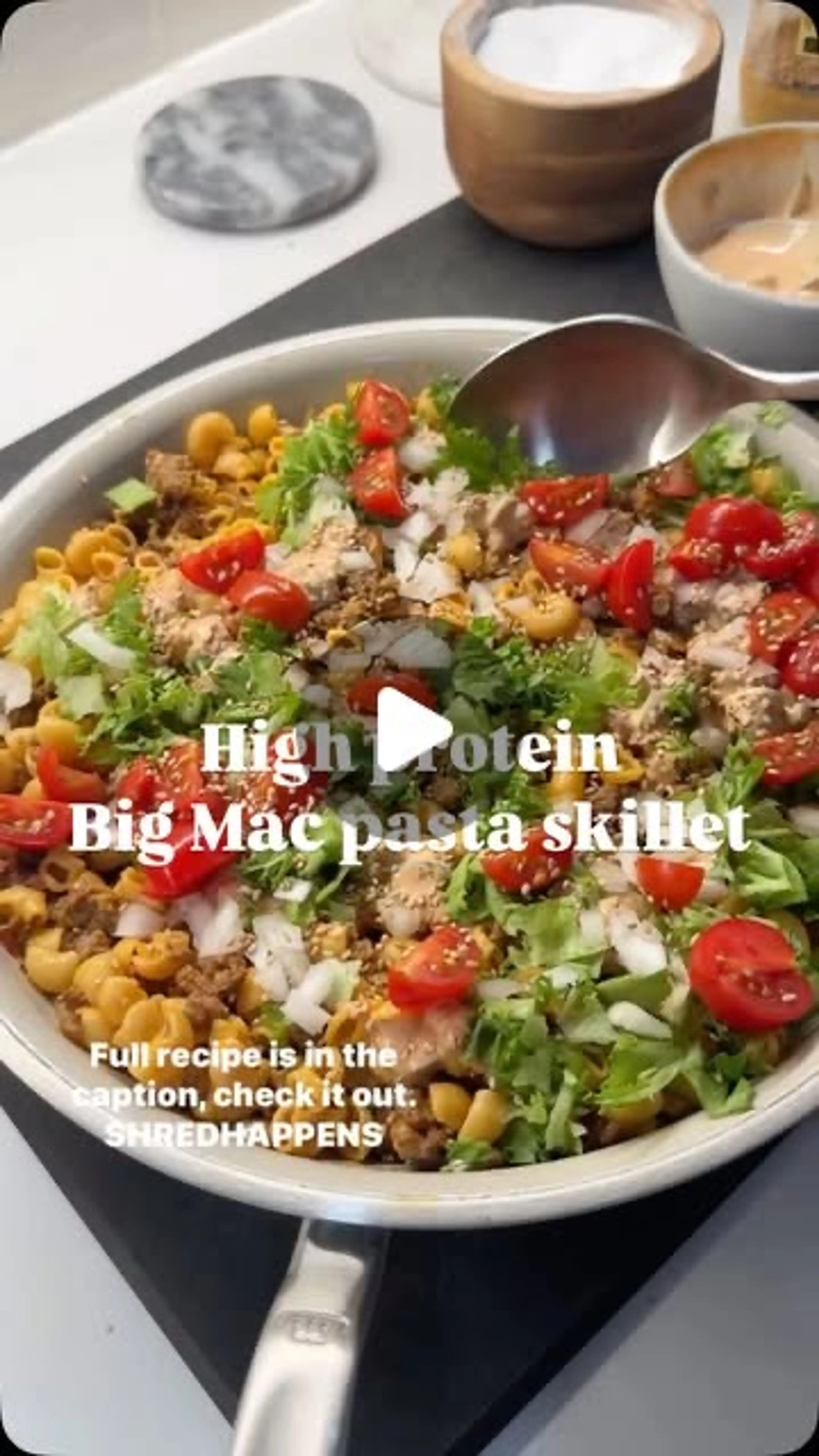 High-protein Big Mac Pasta Skillet