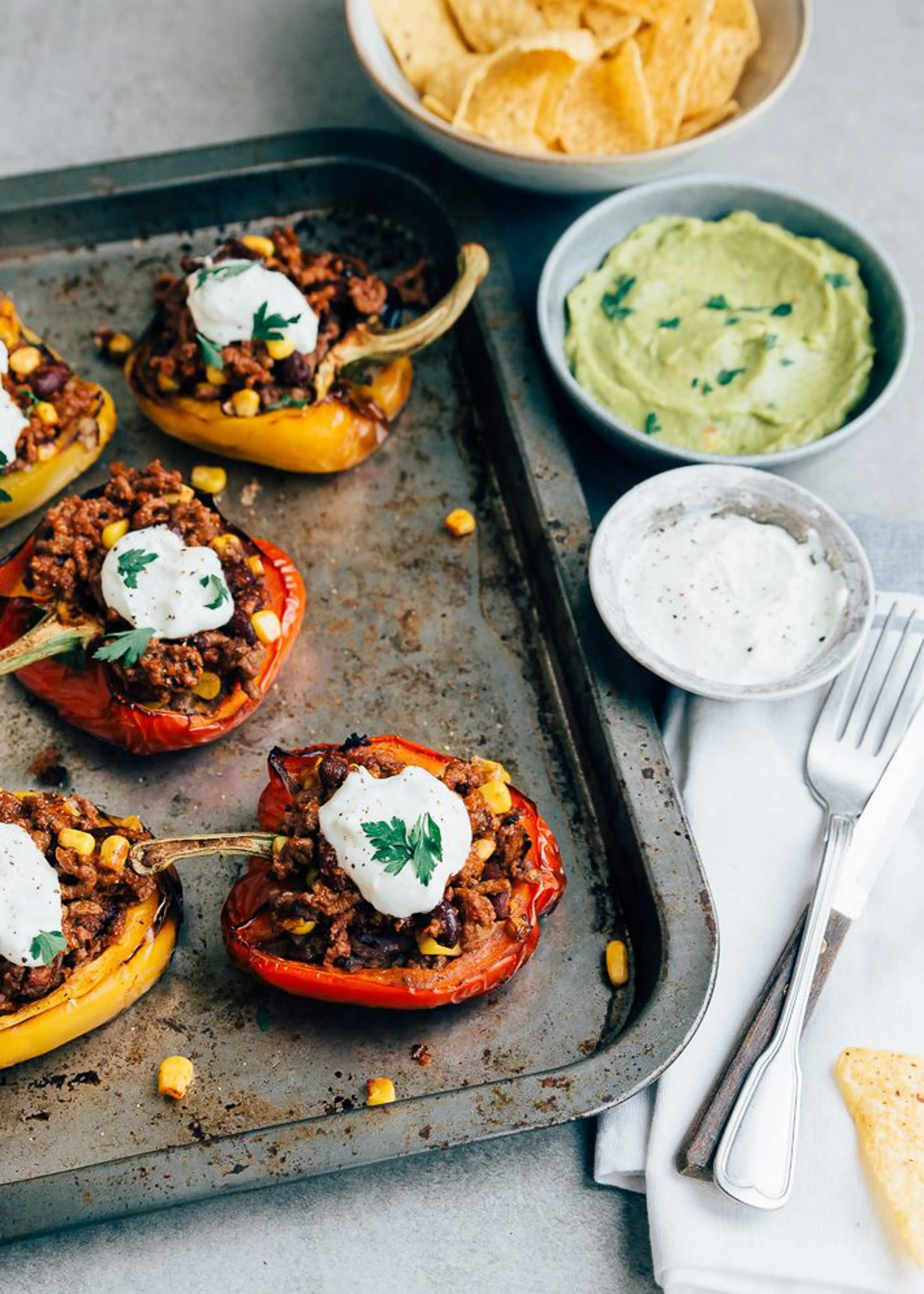 Gevulde paprika’s met gehakt