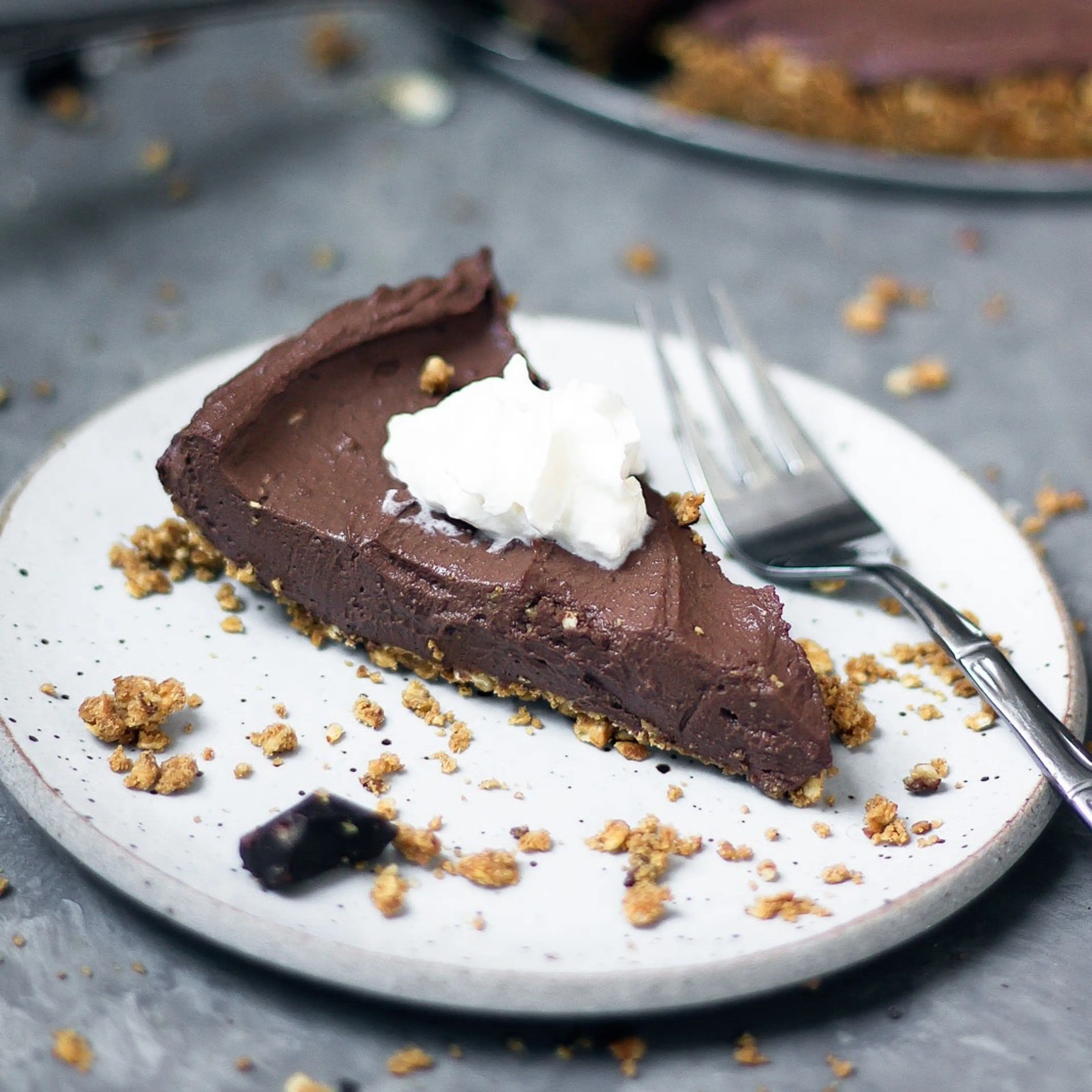 Vegan Dark Chocolate Tofu Cheesecake with Peanut Butter Pret