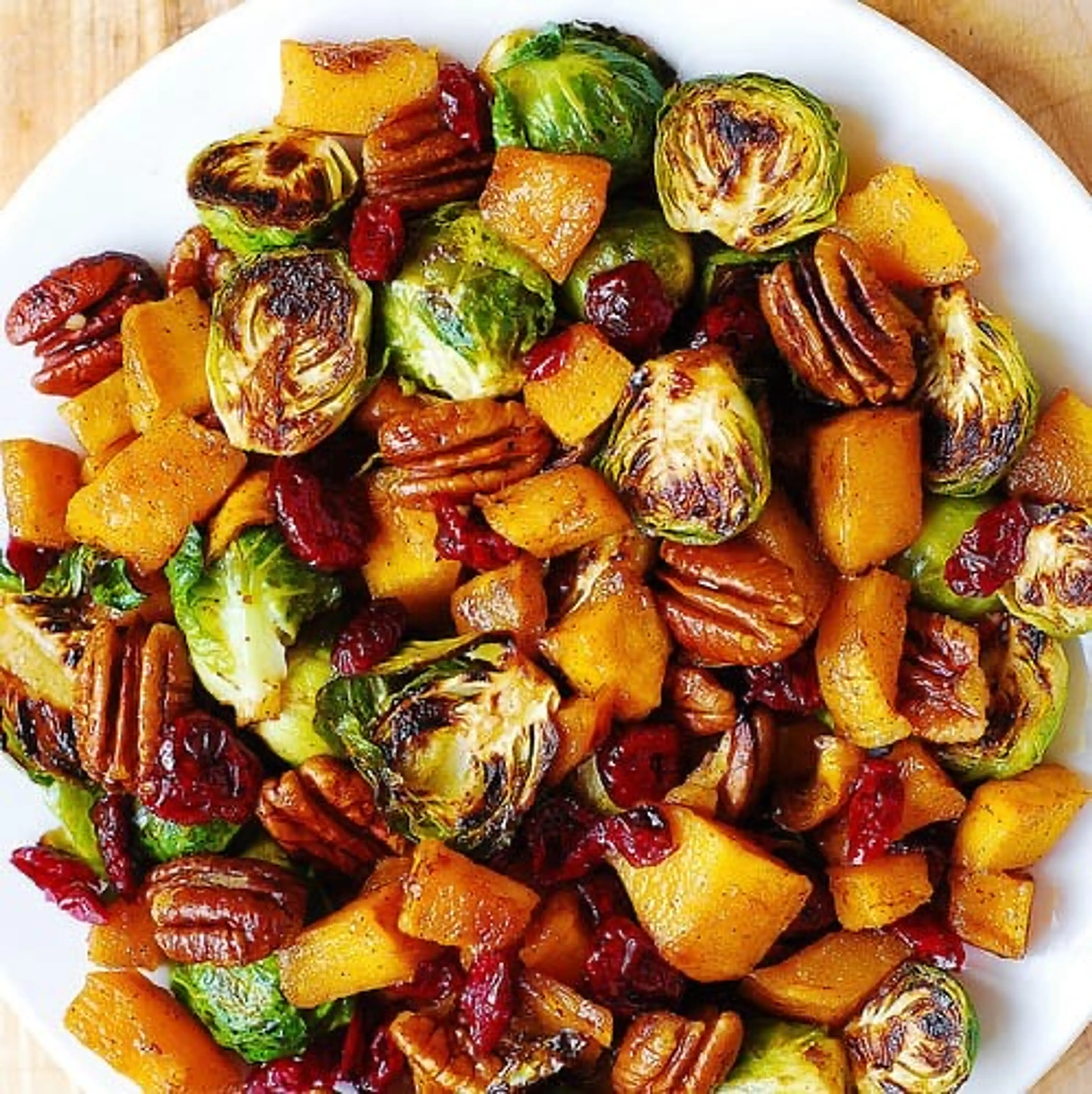 Roasted Brussels Sprouts and Cinnamon Butternut Squash with
