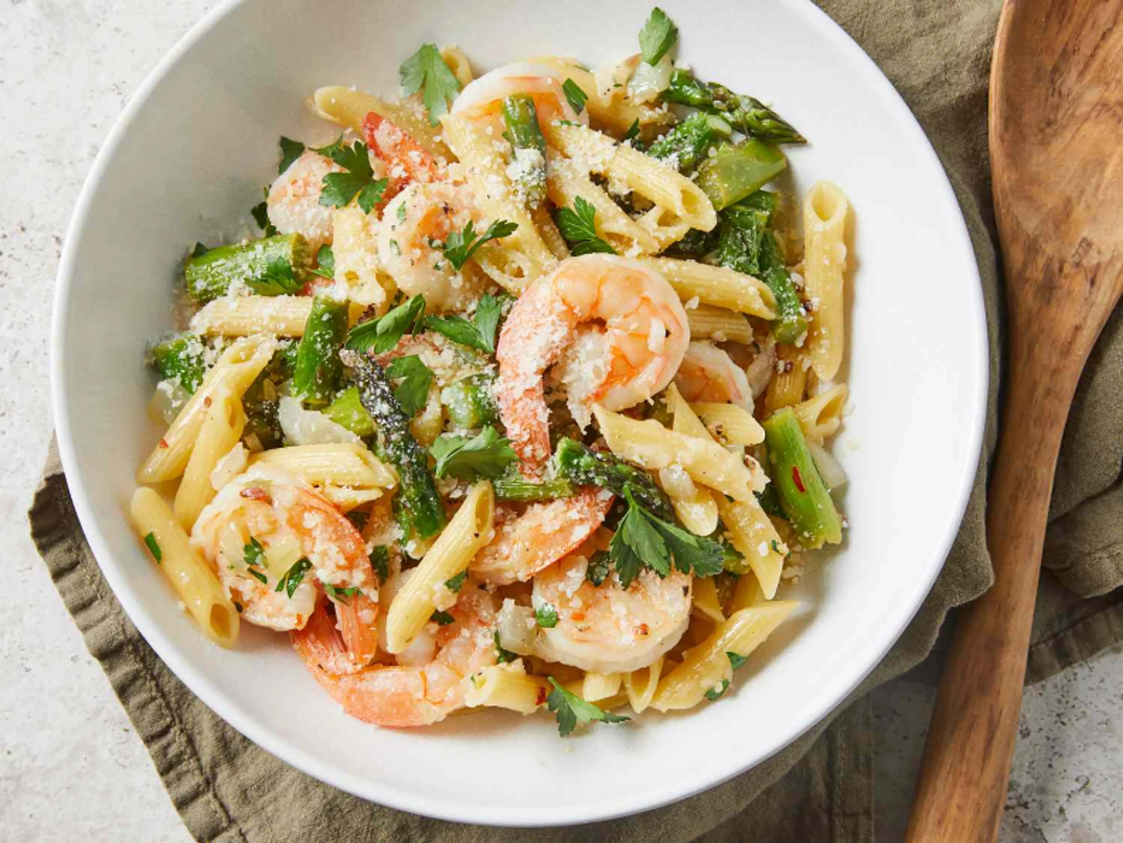 Shrimp And Asparagus Pasta