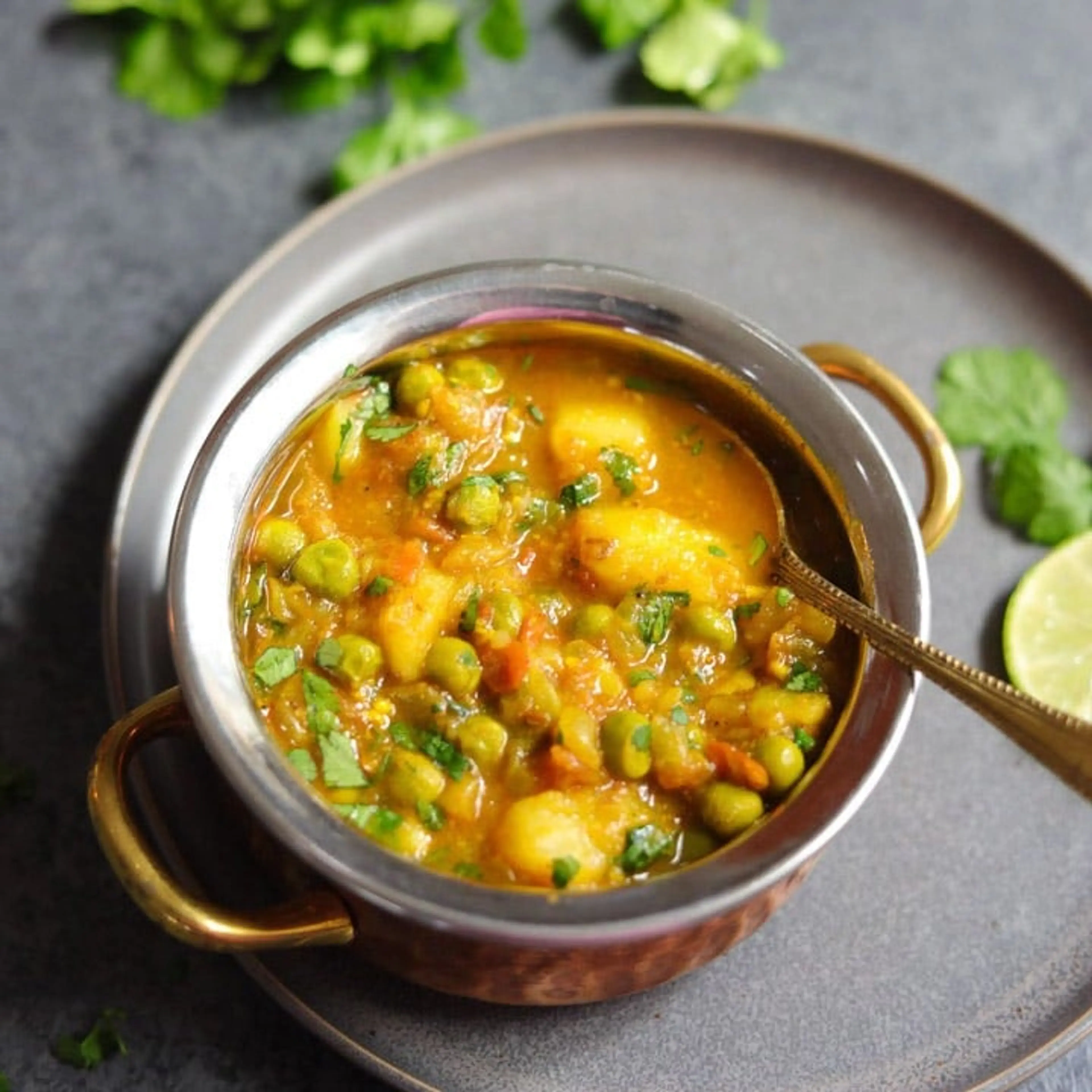 Instant Pot Aloo Matar Recipe (Potato & Peas Curry)