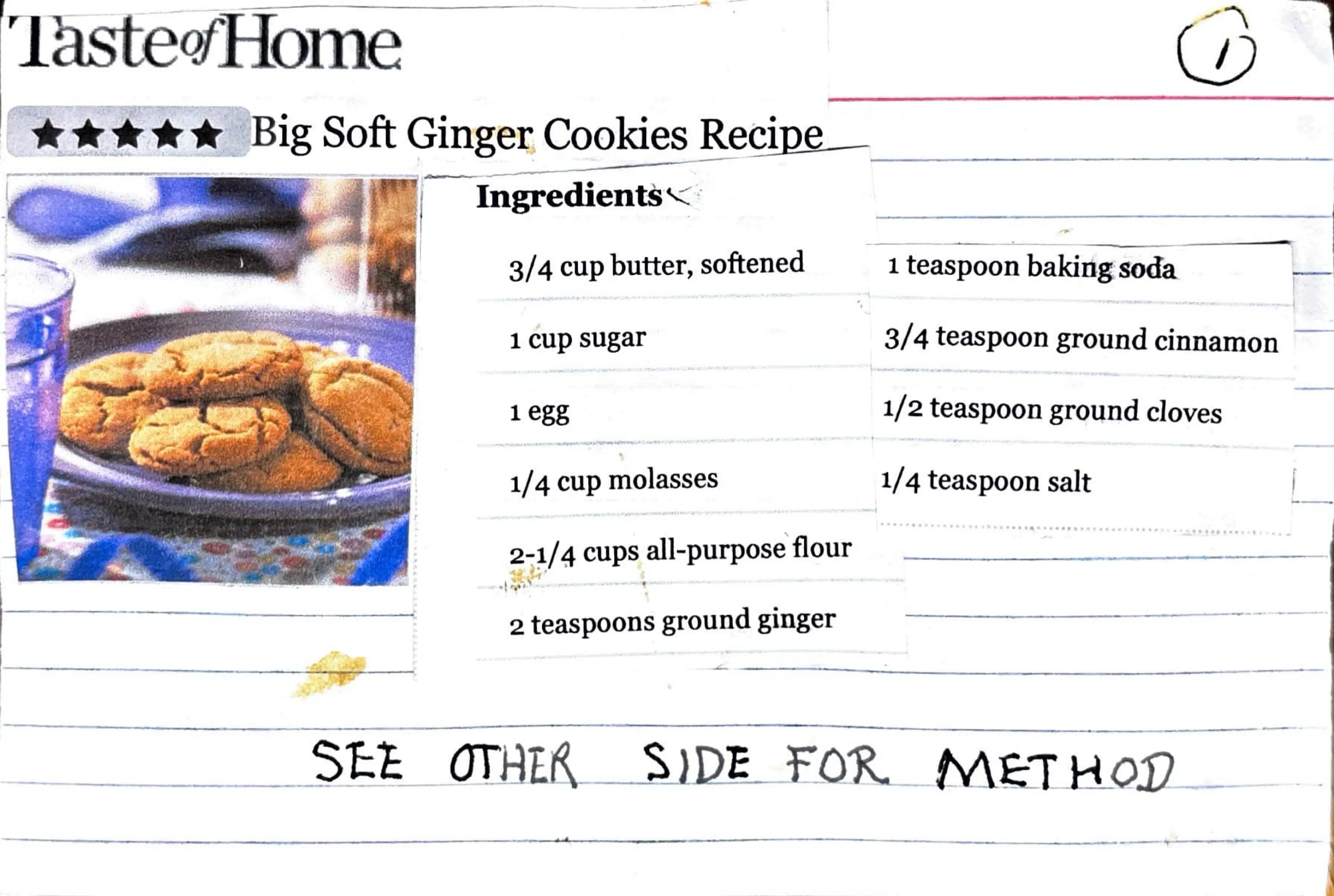 Big Soft Ginger Cookies Recipe