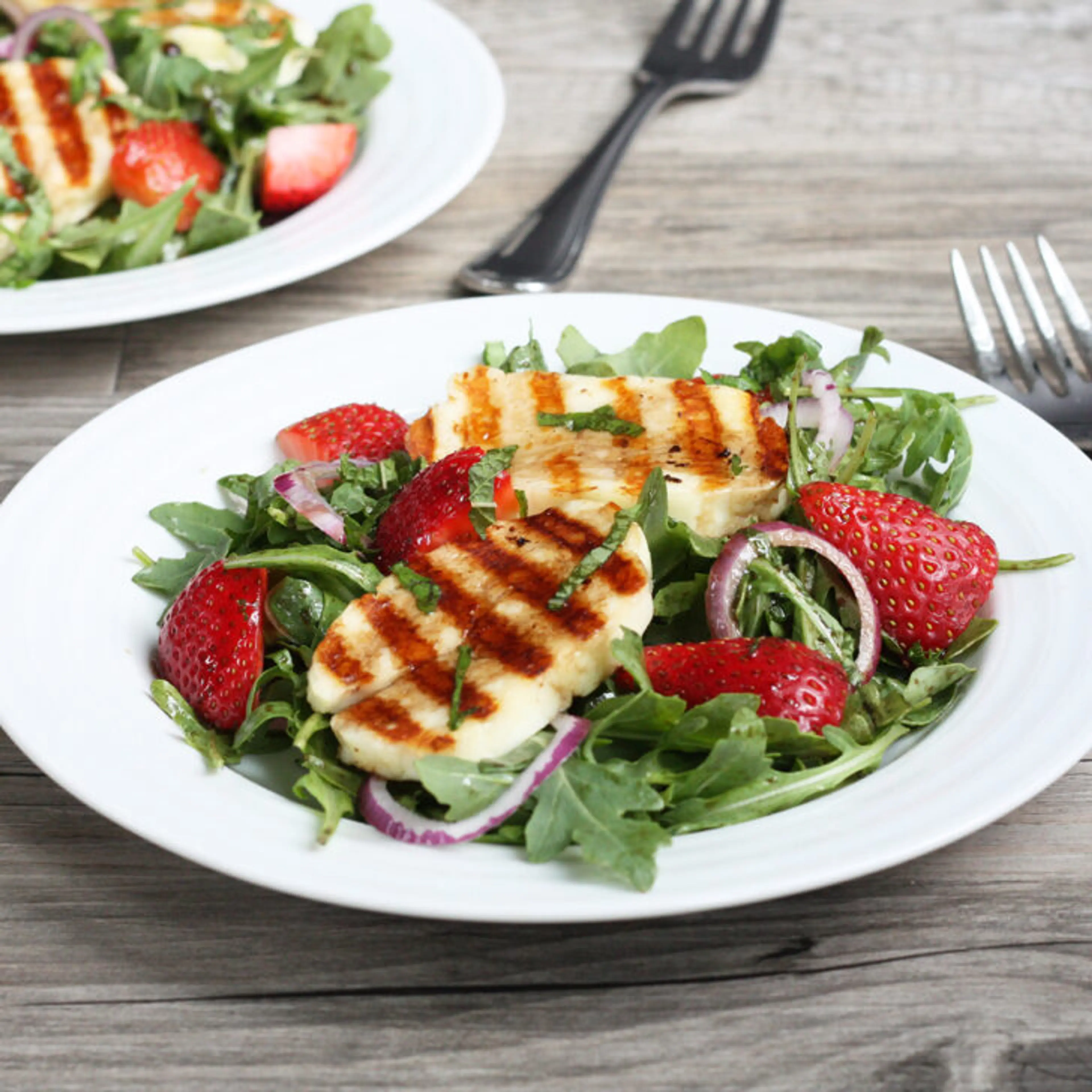 Grilled Halloumi Strawberry Salad Recipe