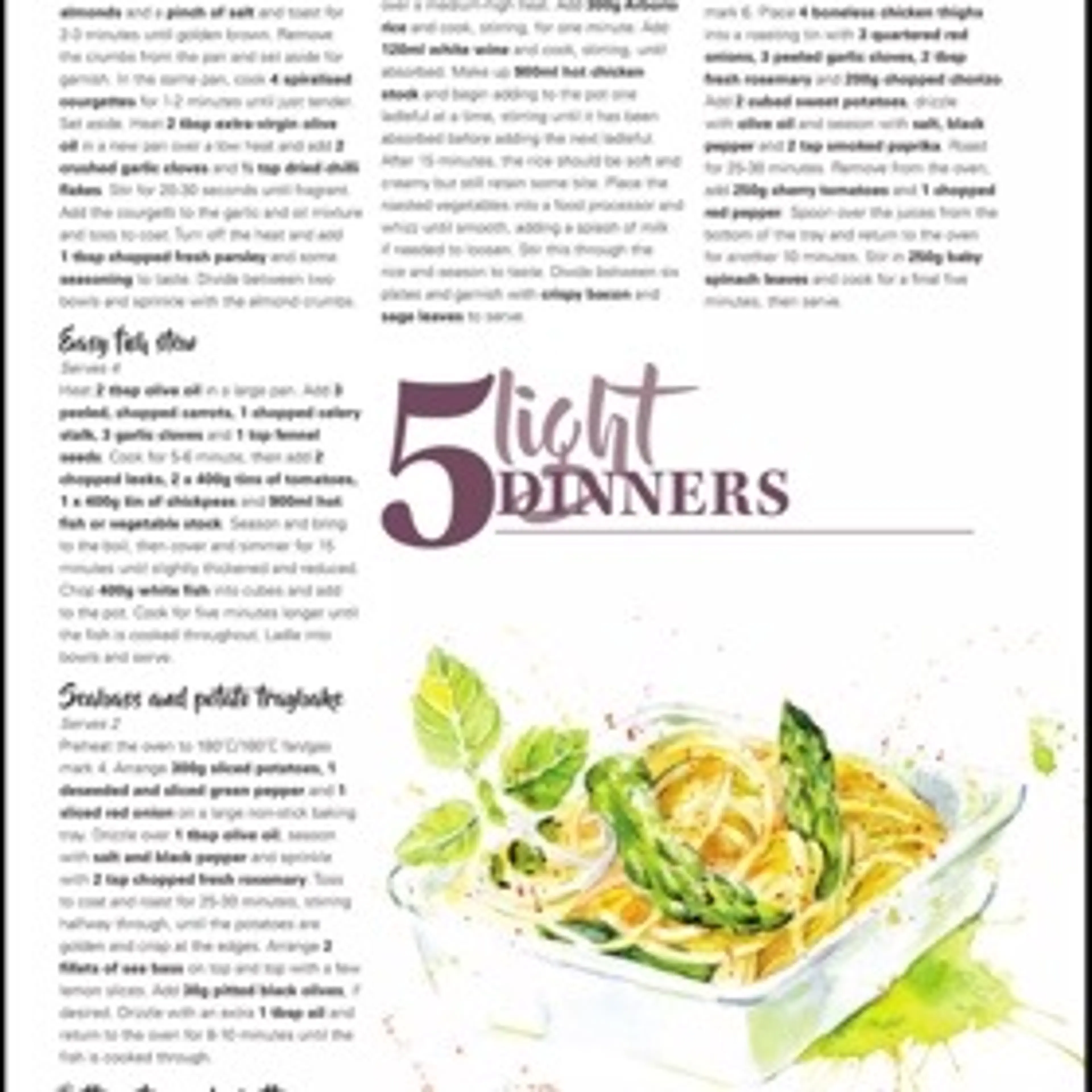 5 Light dinners