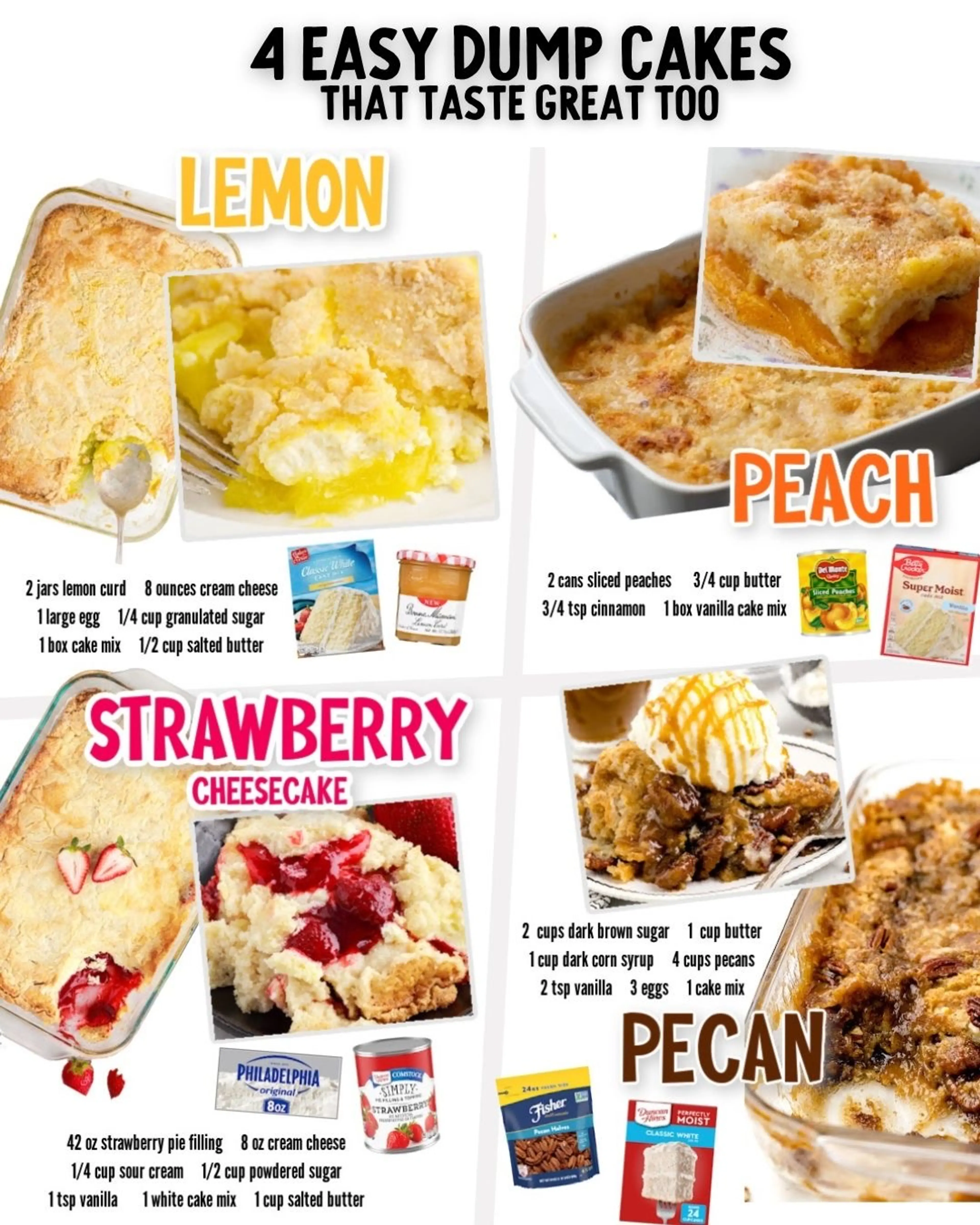 4 Easy Dump Cakes