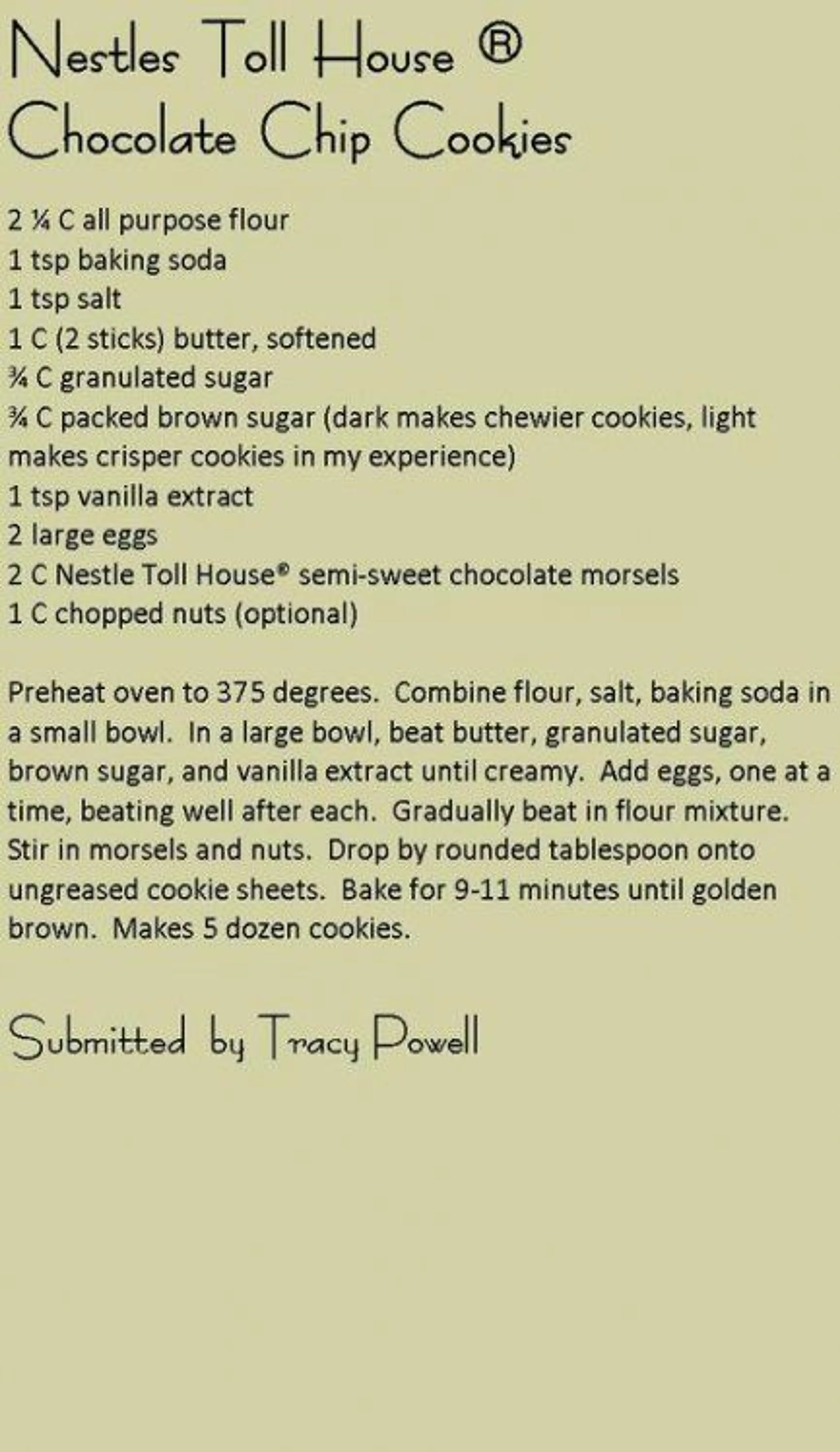 Nestles Toll House ® Chocolate Chip Cookies | Umami