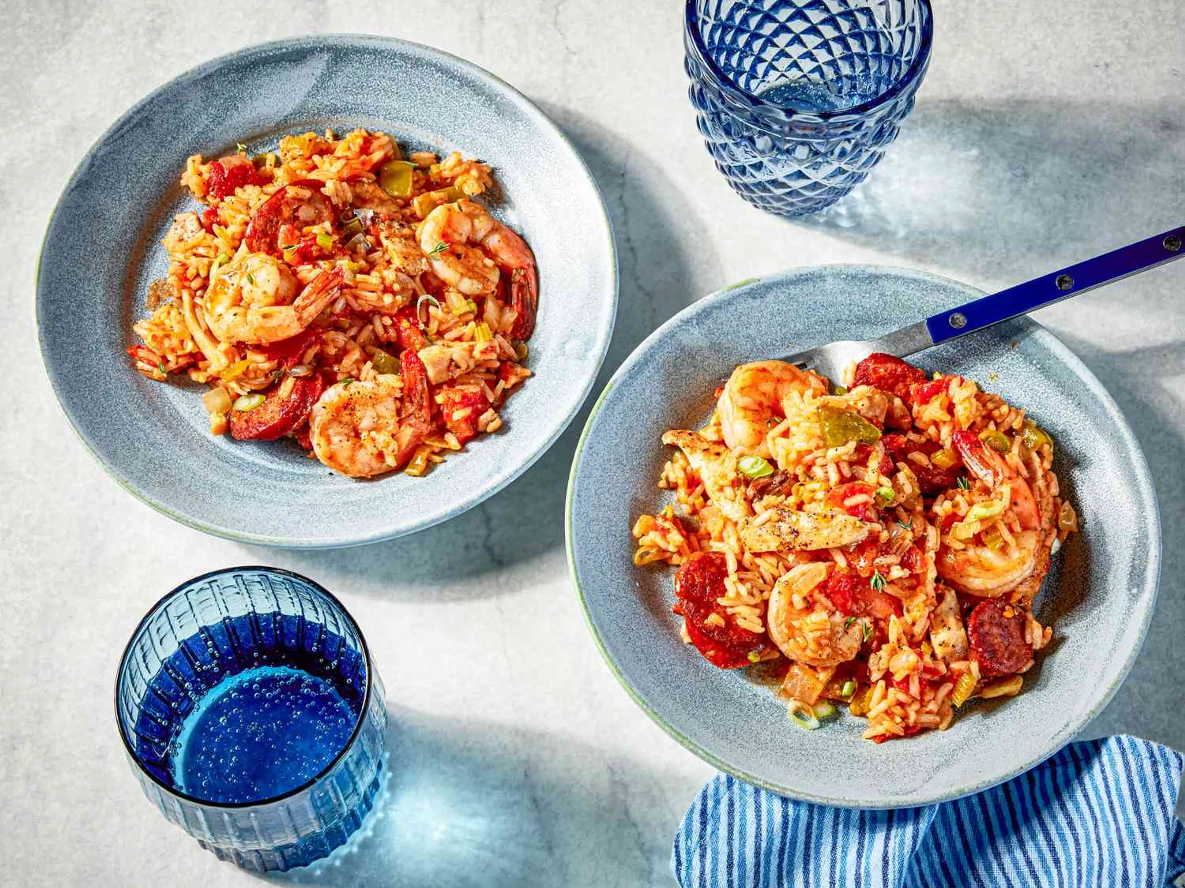 Creole-Style Red Jambalaya With Chicken, Sausage, and Shrimp