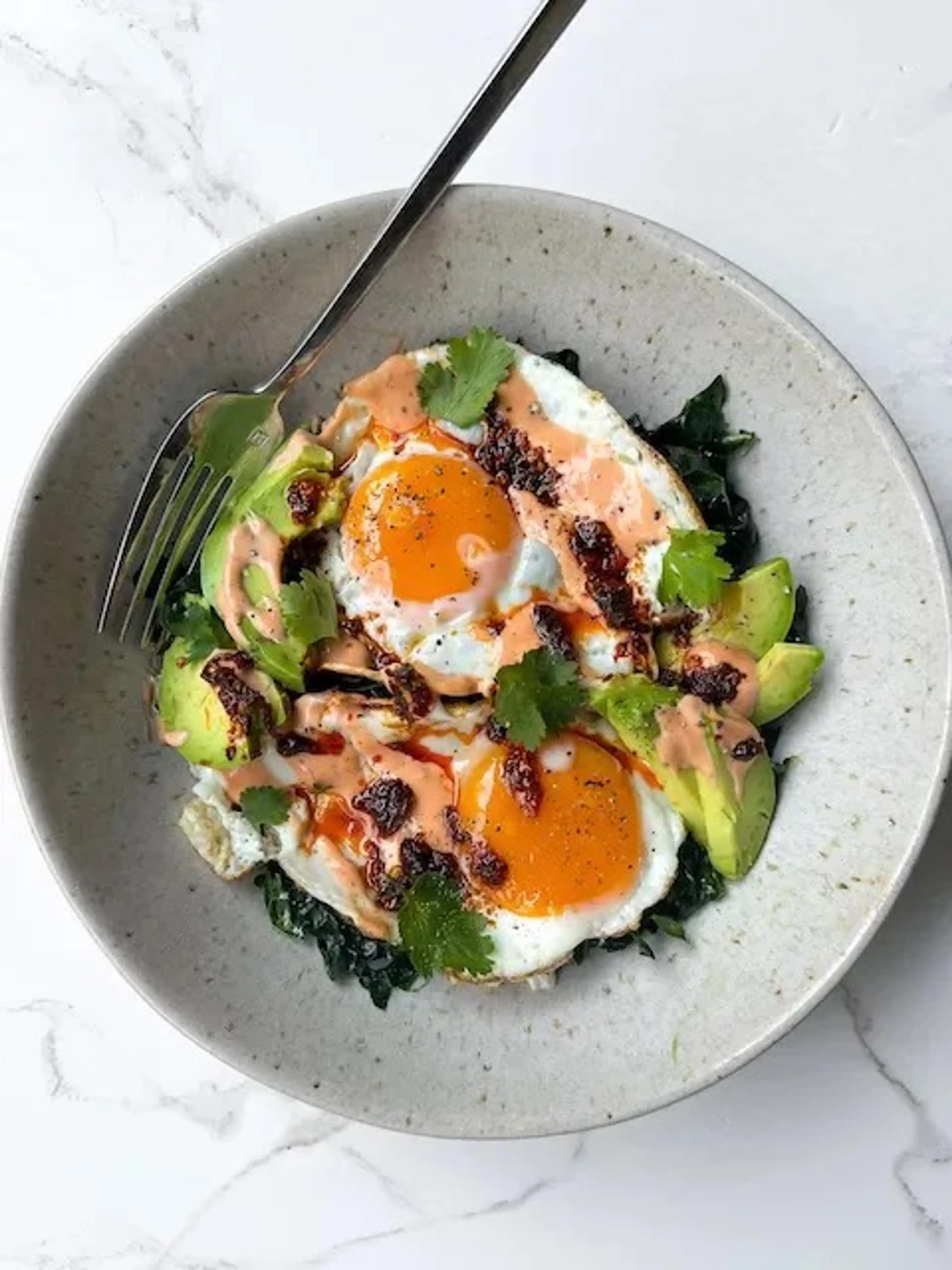 Spicy Mayo Kale Eggs