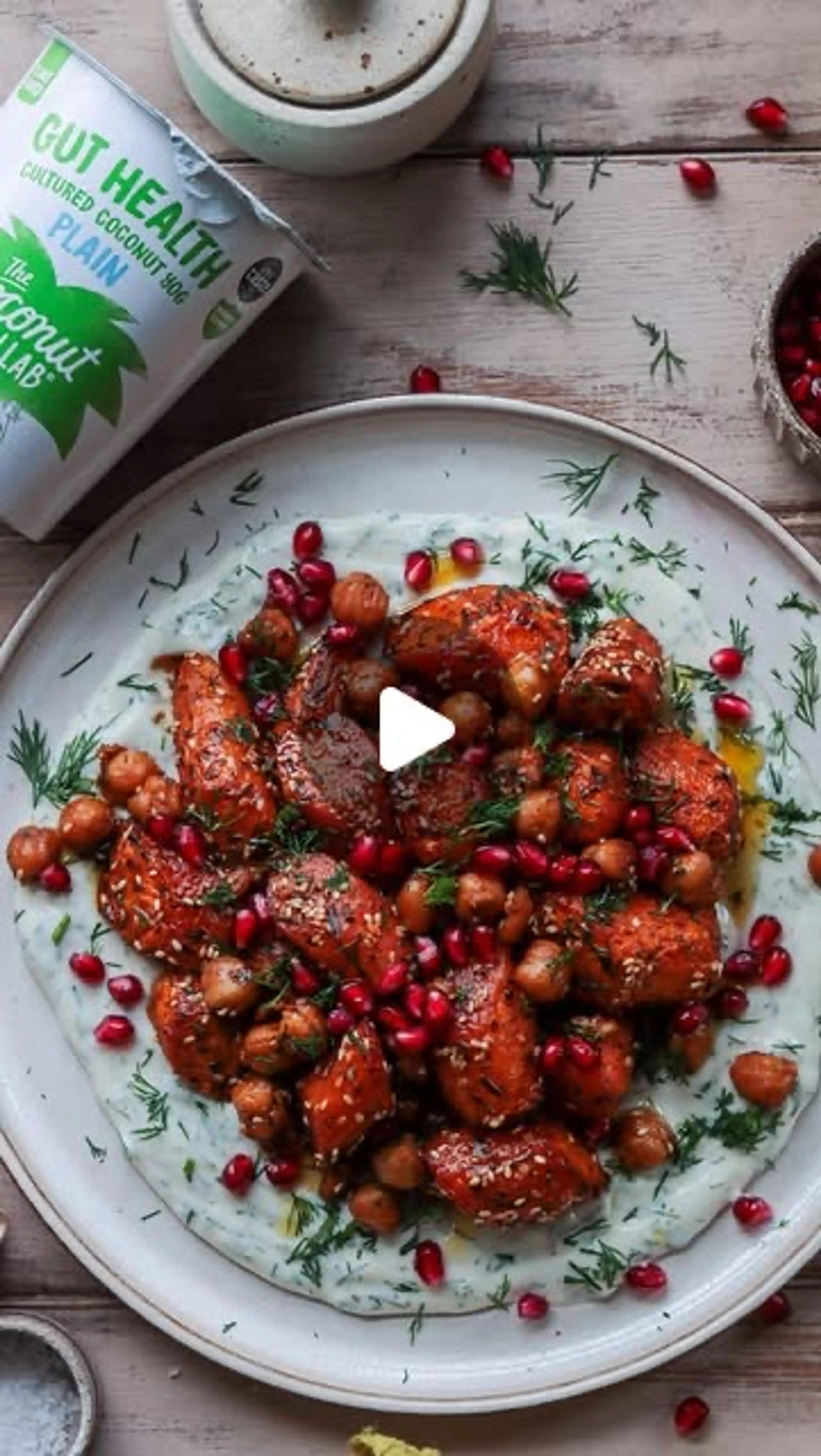 Gut Loving Roasted Carrots & Chickpeas with a Yog & Tahini S