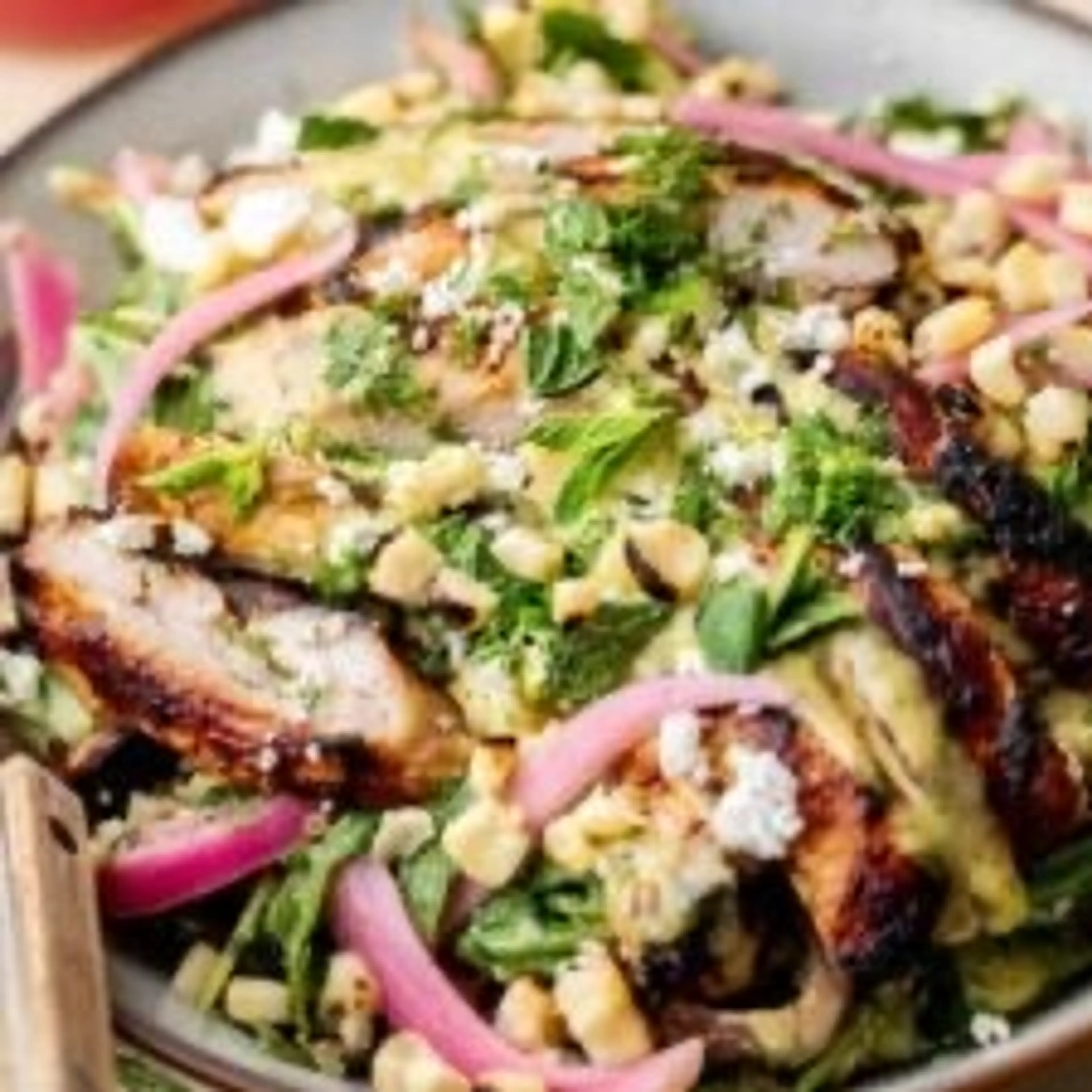 Corn Avocado Feta Dill Salad