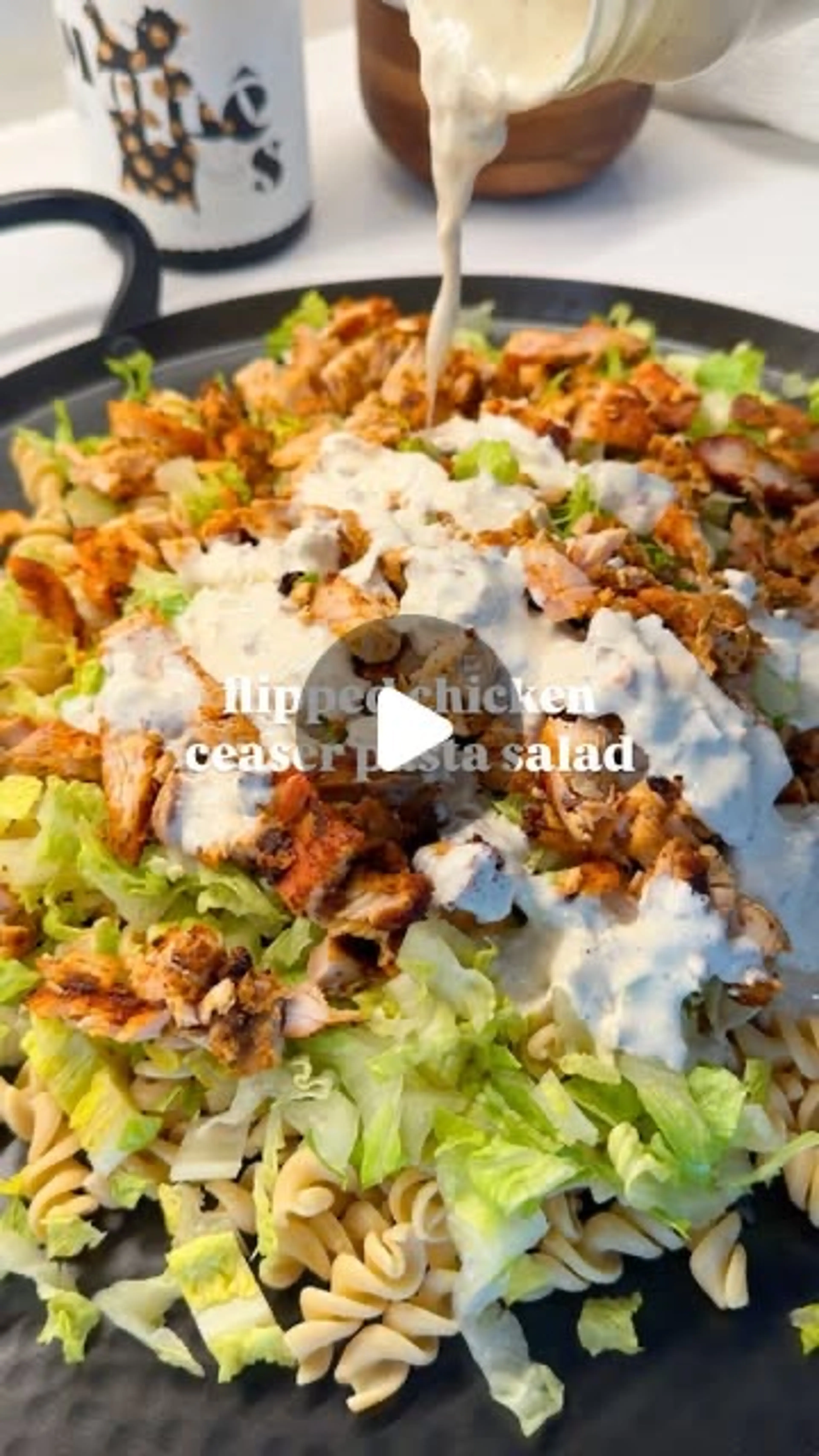 High Protein Chicken Caesar Salad Pasta