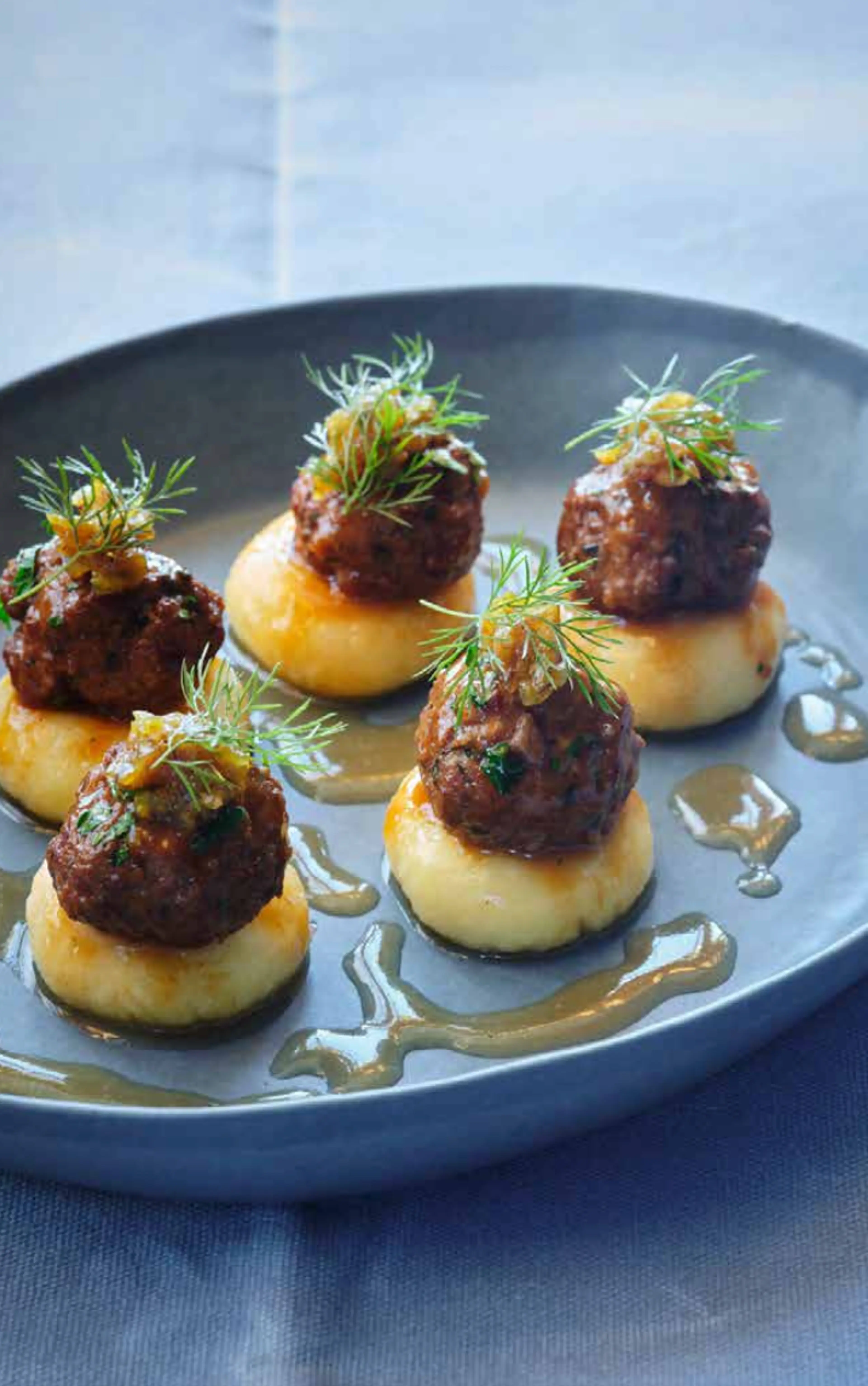 Lamb Meatballs with Ricotta Dumplings and Date Chutney