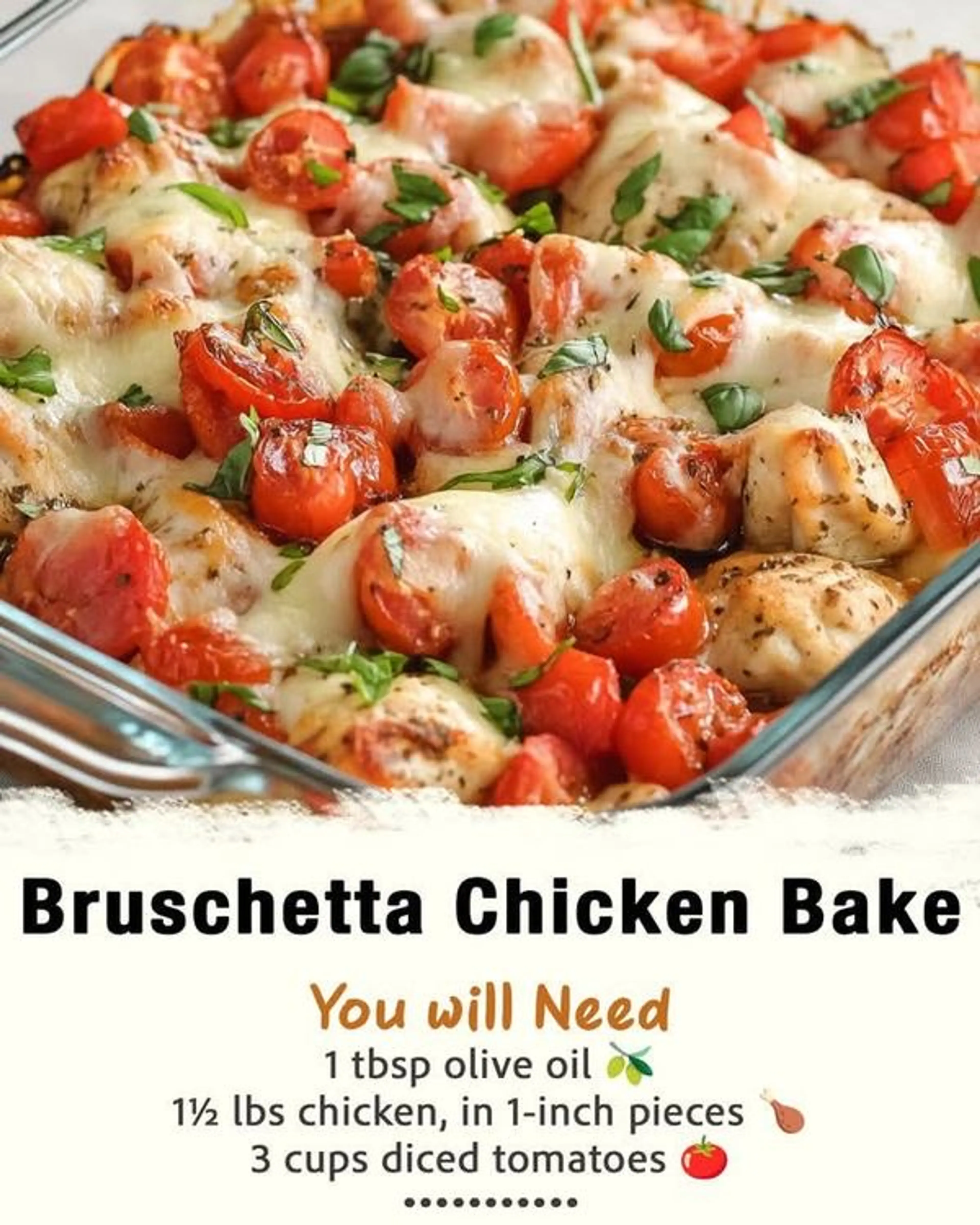 Bruschetta Chicken Bake – Fresh, Cheesy, and Bursting with I