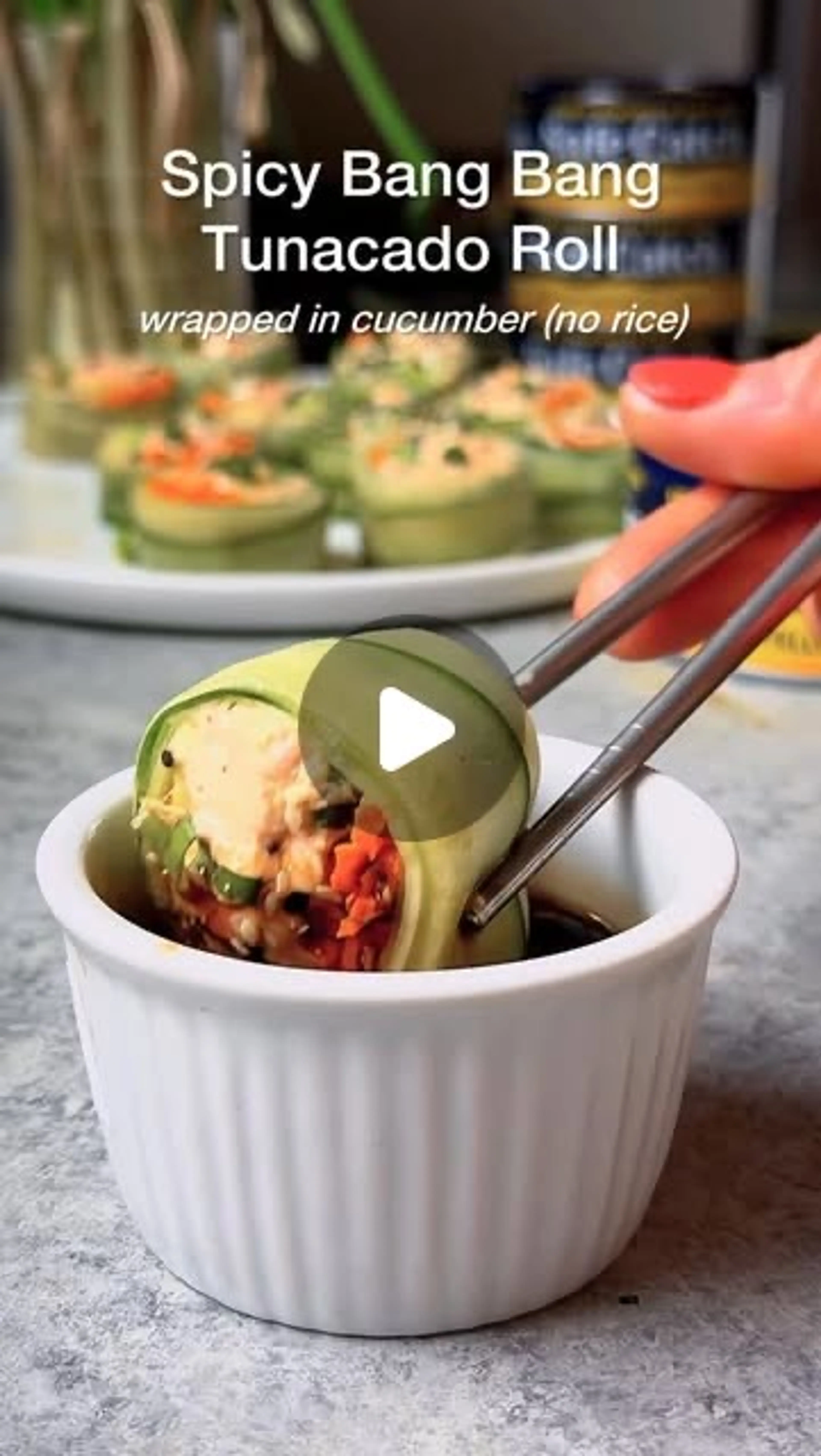 Spicy Bang Bang Tunacado! (wrapped in Cucumber, No Rice!) I