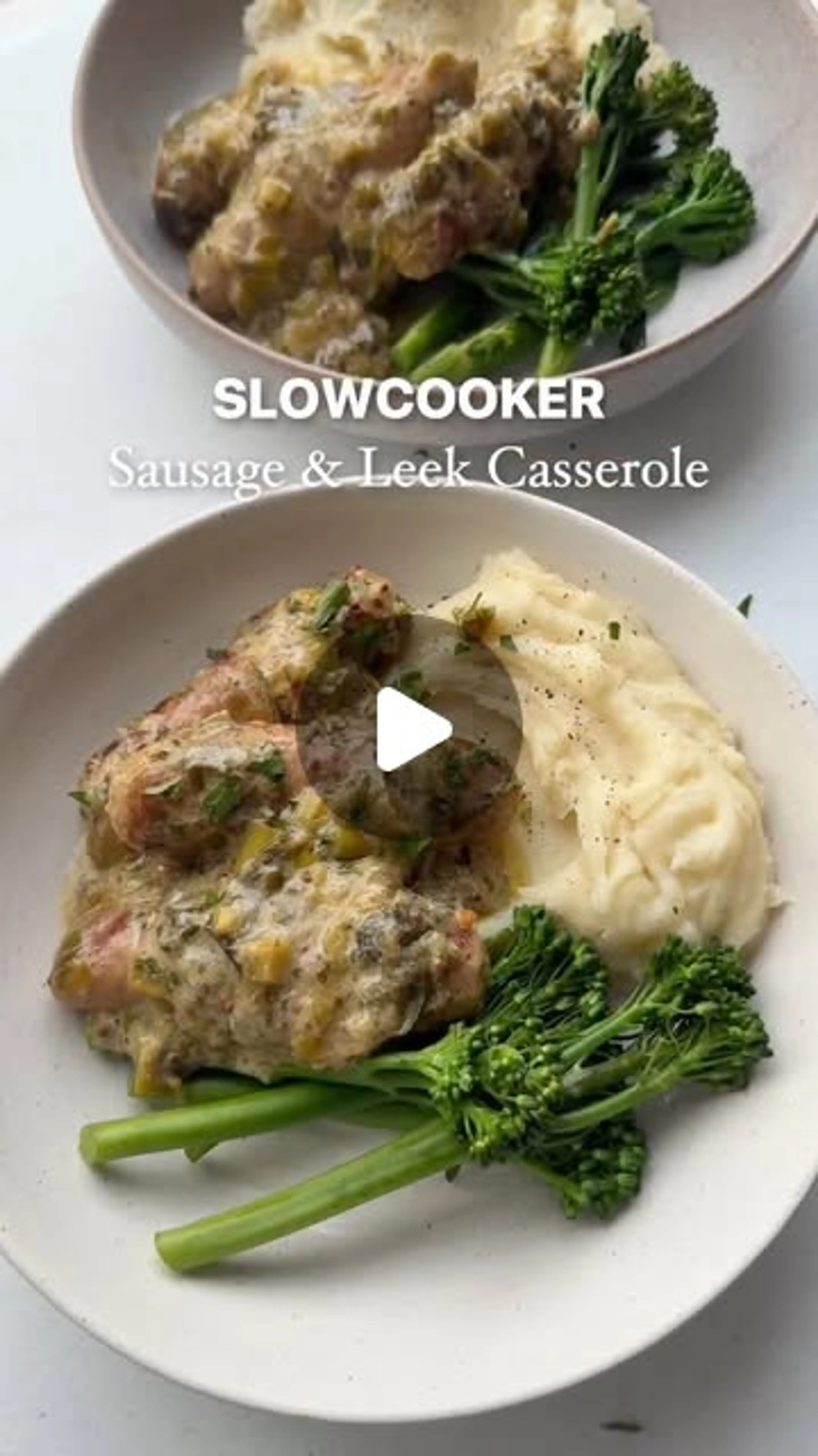 Slowcooker Creamy Mustard, Sausage & Leek Casserole (serves