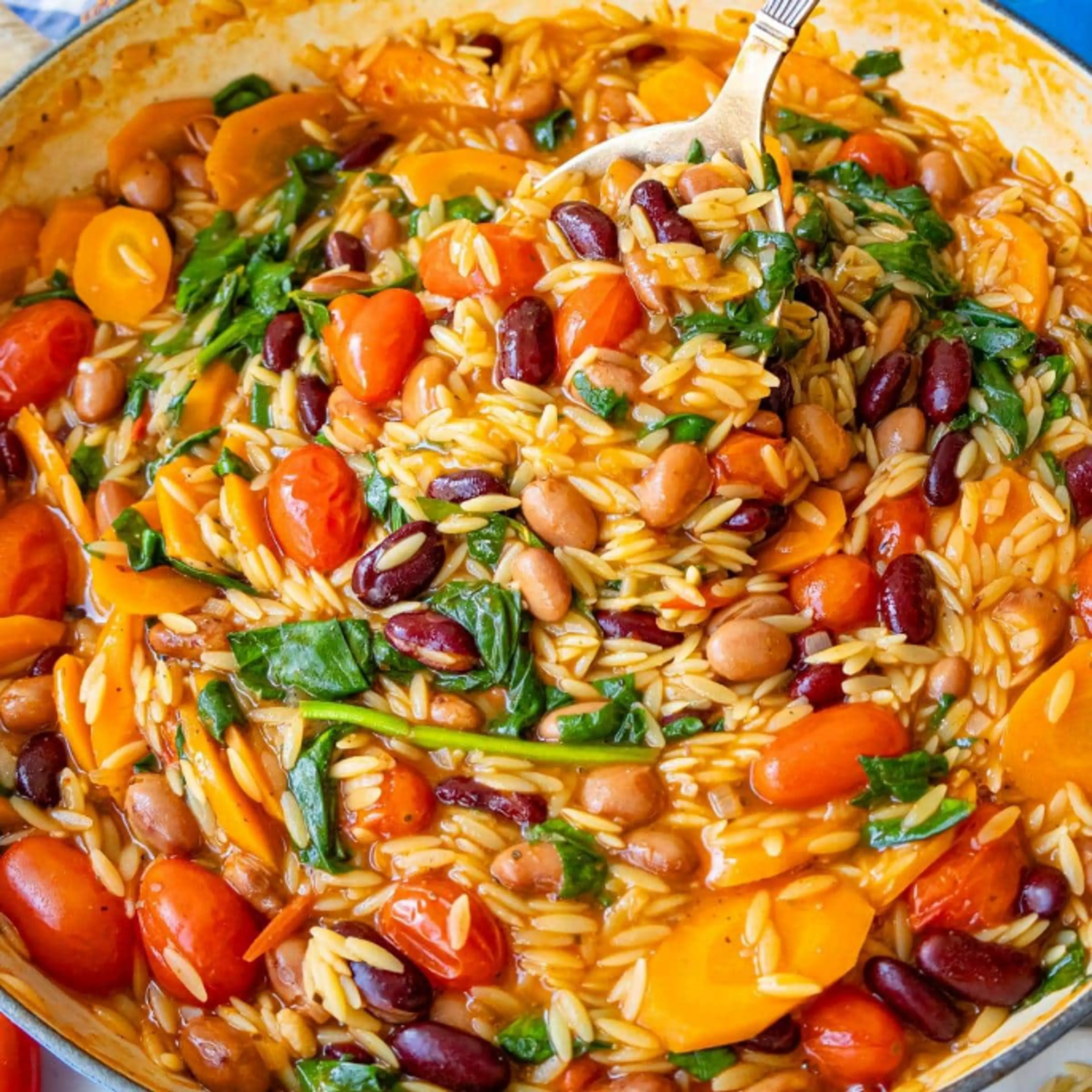 Mediterranean Orzo and Beans (Healthy One-Pot Dinner)
